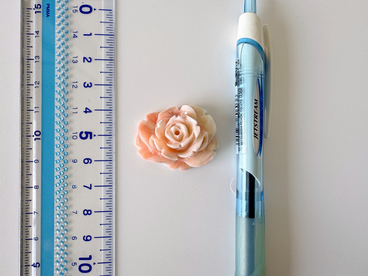 Natural Deep Sea Coral Rose Carving Loose, Natural Pink Color Coral, 32x26mm, Flat Back, For Jewelry Making, Hand Carved