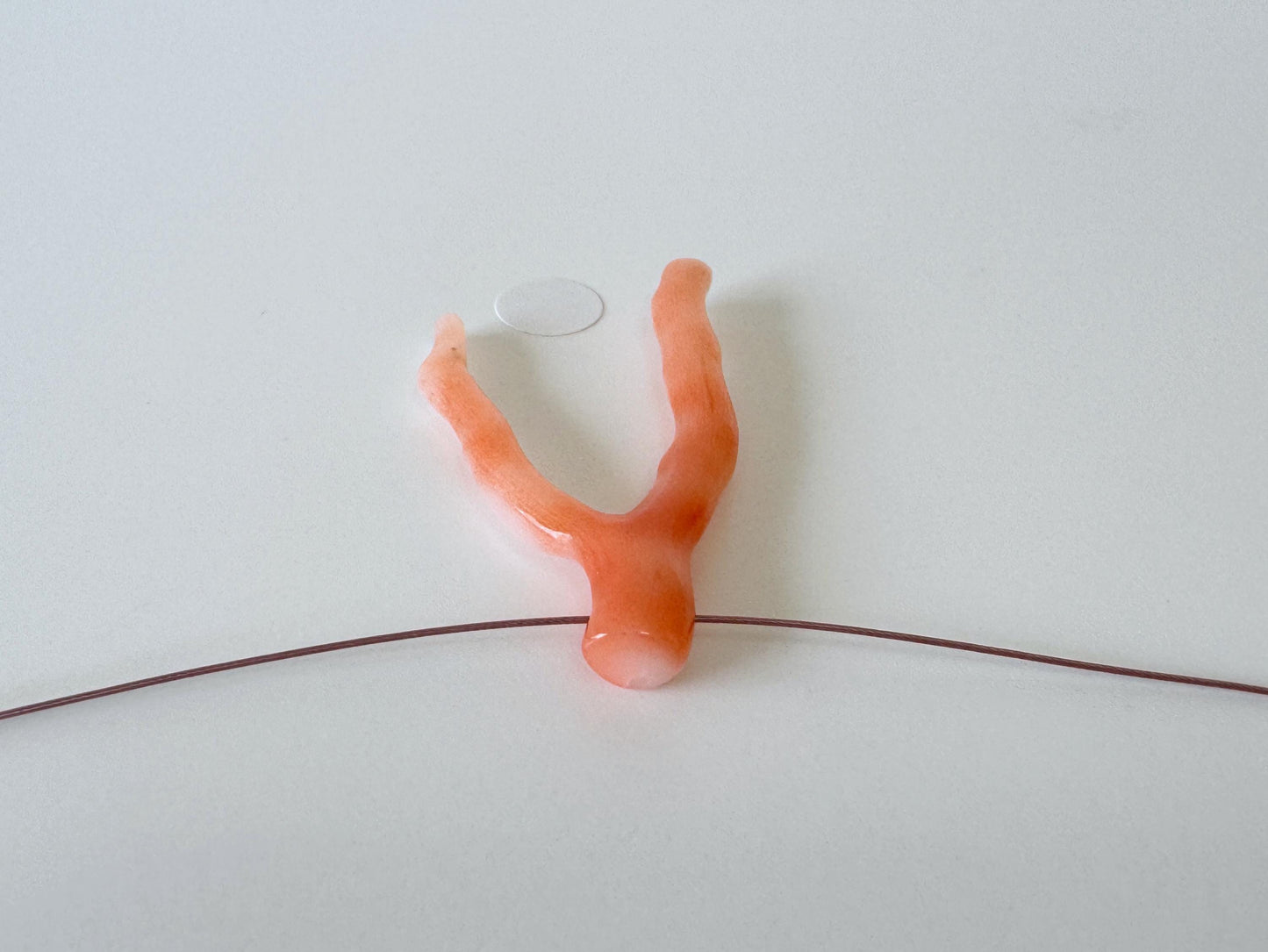Japanese Pinkish Red coral (Very light red/white color Aka coral) branch, 39mm, side full hole, natural red color coral for jewelry making