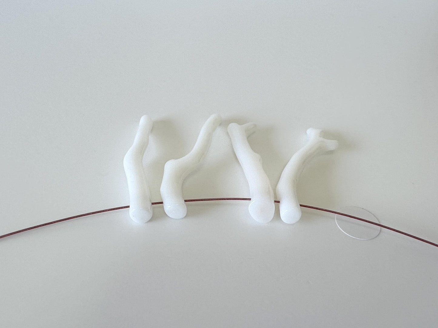 Natural White Coral Branch loose, A Set of 4 Pieces, Side Full Hole, Natural Color Precious Coral Branch, Genuine Coral for jewelry making