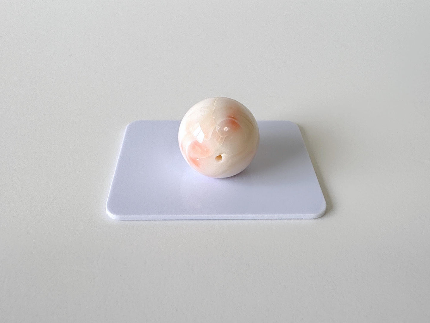 15.6mm Natural Deep Sea Coral Round Loose, Full-Hole, White/Pink/Orange Coral, For Jewelry Making, Natural Color