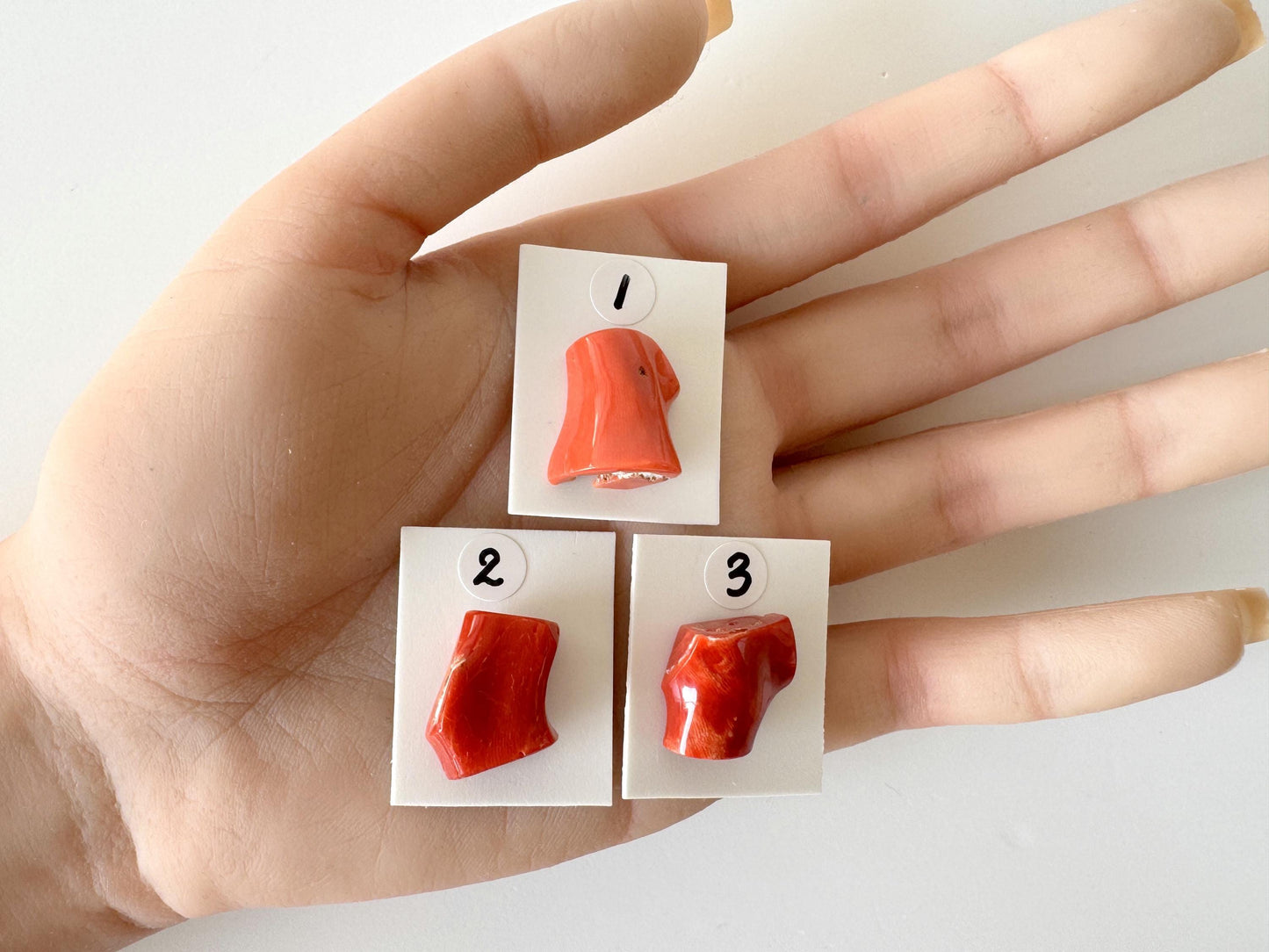 Mediterranean Coral Loose Gemstone: Natural Red-Orange Tones - Untreated, Top-hole, Jewelry Making Supplies, Per Piece