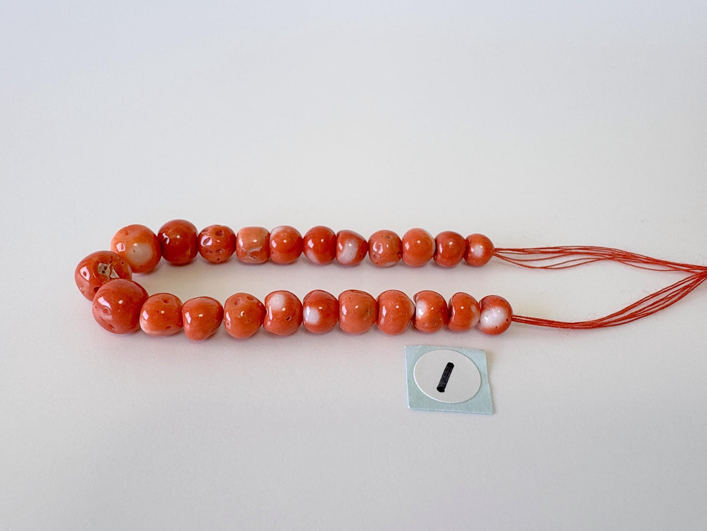 Natural Momo Coral Short Strand Beads, Orange/White Color Coral Beads, 11cm, Genuine Natural Color Japanese Coral Beading Parts