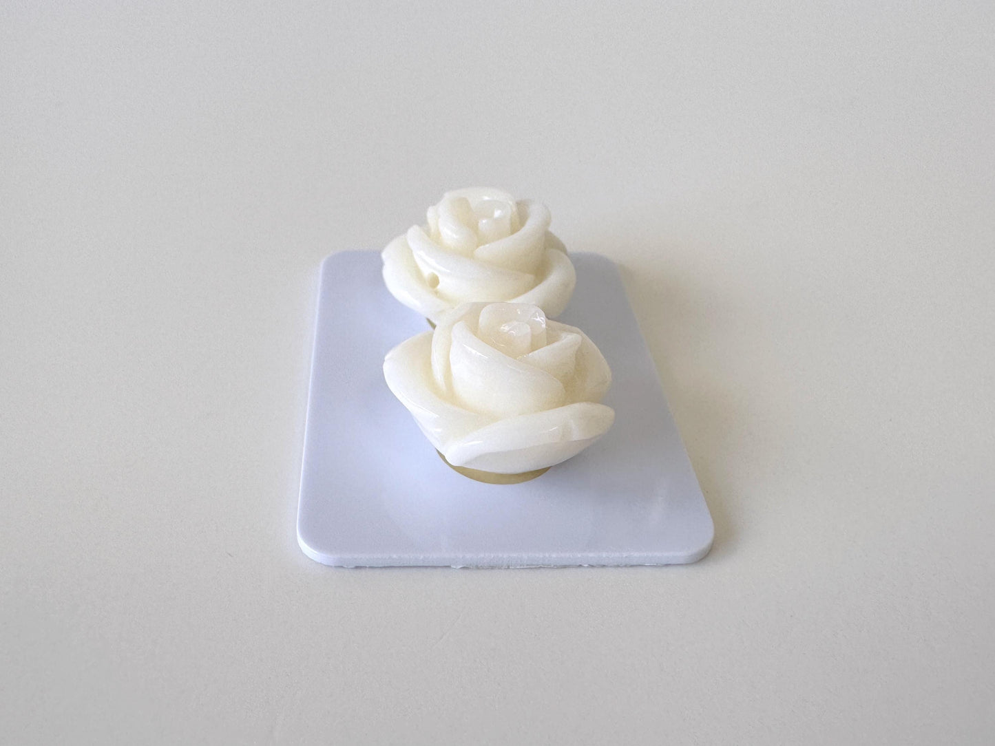 Natural White Coral Rose Loose Pair, 17mm, White Color Rose, Natural Color Coral Rose, Price per Pair, Genuine Precious Coral