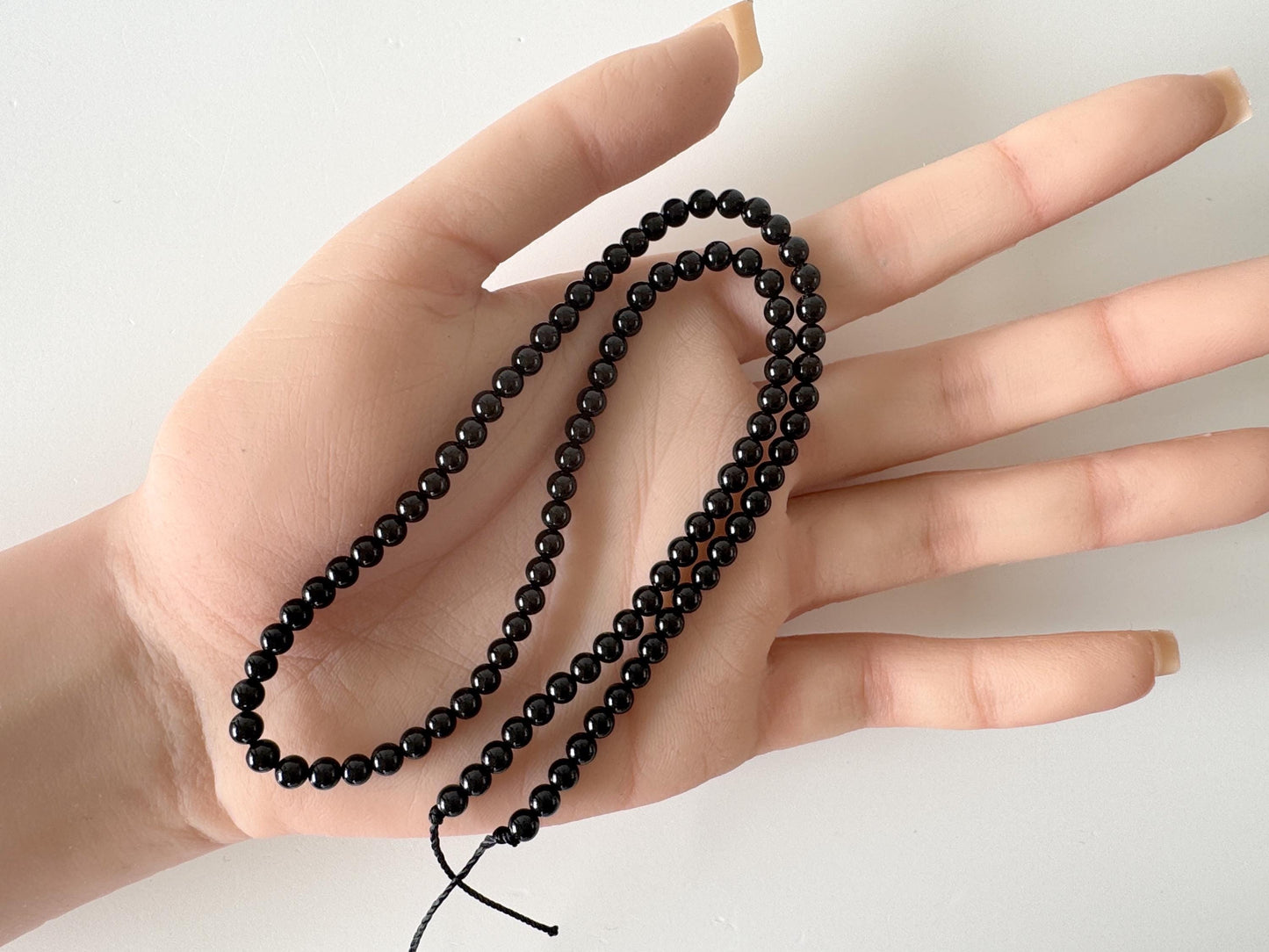 Natural Black Jet 4mm Round Beads strands, 15.7inches, 40cm For jewelry making, price per strand