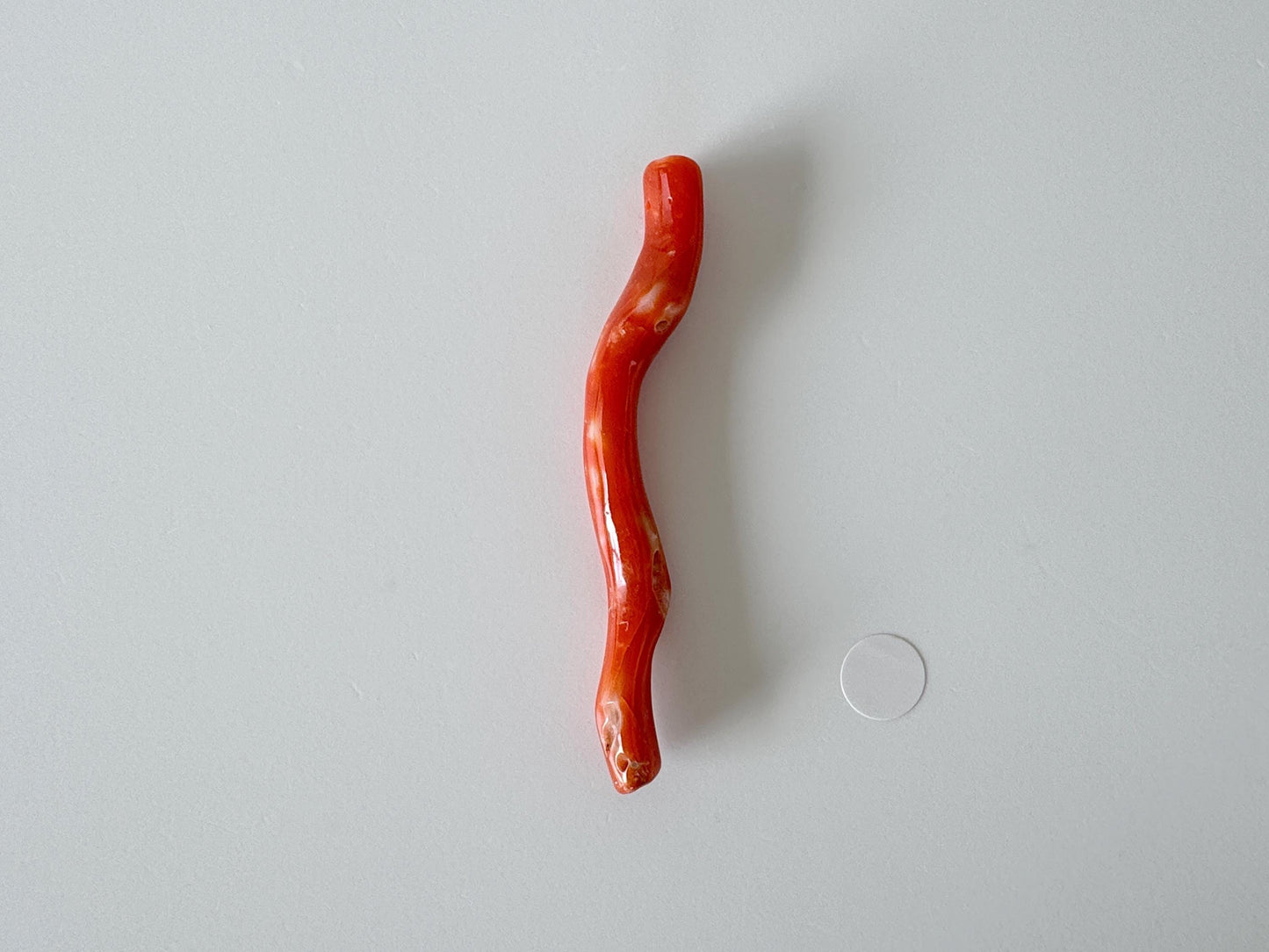 Japanese red(Aka) coral branch, 55mm, side full hole, natural red color coral for jewelry making