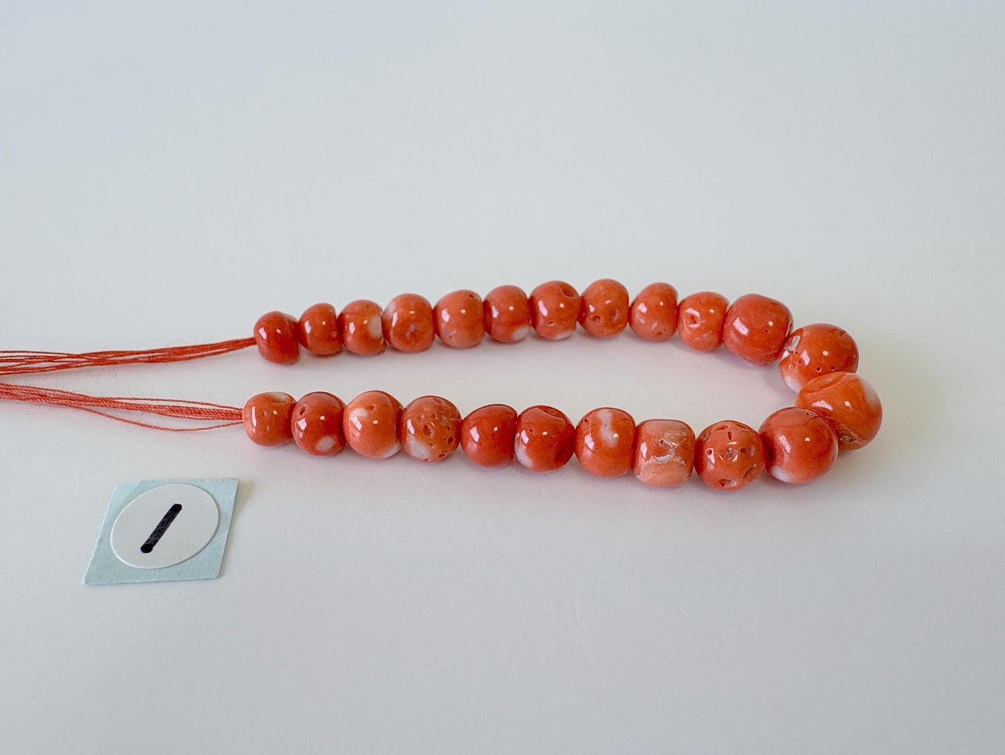 Natural Momo Coral Short Strand Beads, Orange/White Color Coral Beads, 11cm, Genuine Natural Color Japanese Coral Beading Parts