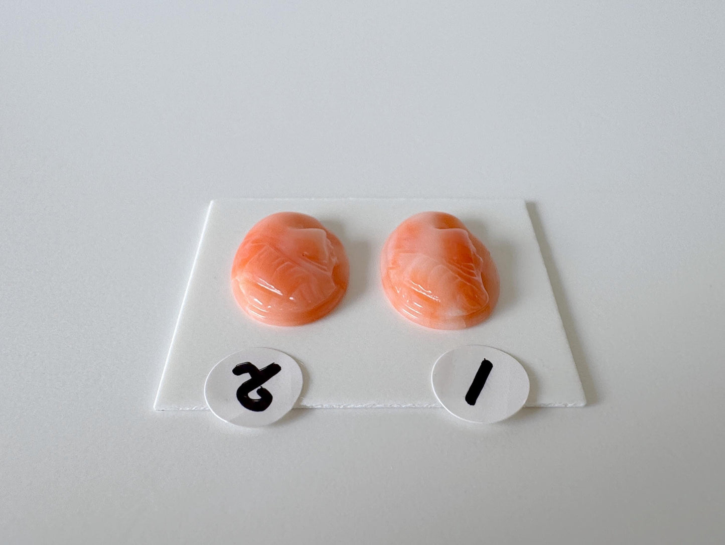 Natural Deep Sea Coral Cameo Oval Cabochon , Pink/Orange Coral Carving Loose, Natural Color Coral Loose, Price per Piece