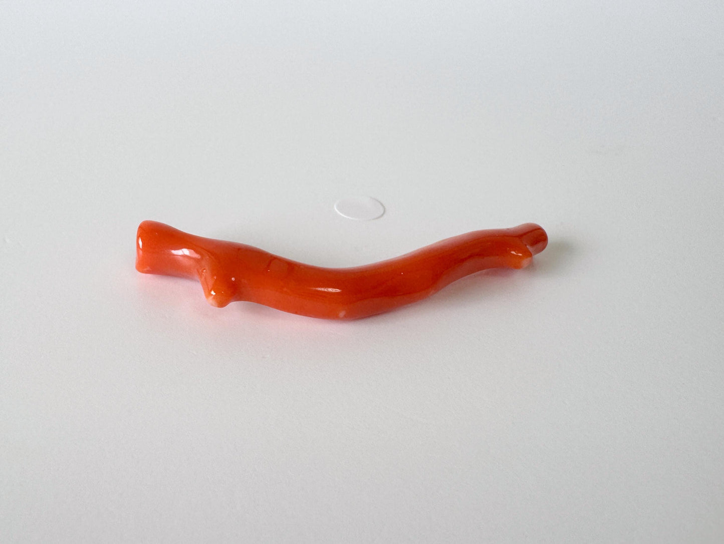 Japanese red(Aka) coral branch, 55mm, Hole on top, Natural vermilion color coral for jewelry making