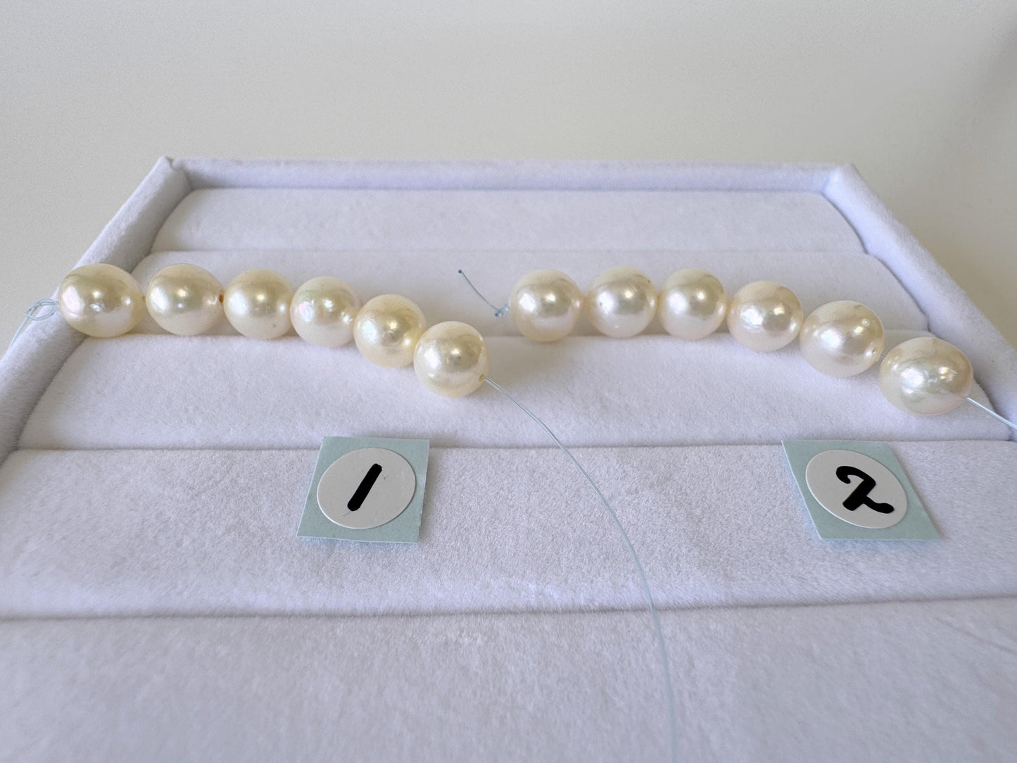 Japanese White/Off-white Akoya Pearl Beads, 7-7.5mm, Mini Strand, Short Strand, 6 Pieces, Genuine Akoya Pearl, Cultured in Sea Water