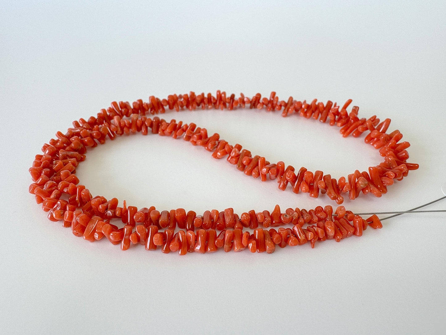 Mediterranean Red Coral Short Branch Strand of 41cm, 16", Natural Red Color Coral for Jewelry Making