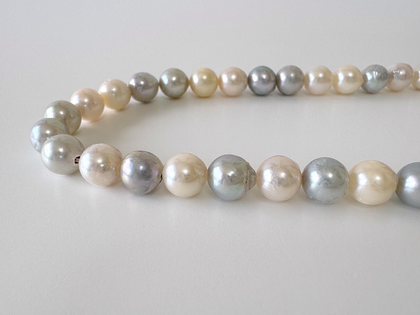 8.5-9mm Japanese Akoya Pearl Beads, Multi-color pearl, Genuine Salt water Akoya Pearl, Full Strand, 40cm , 15.7"