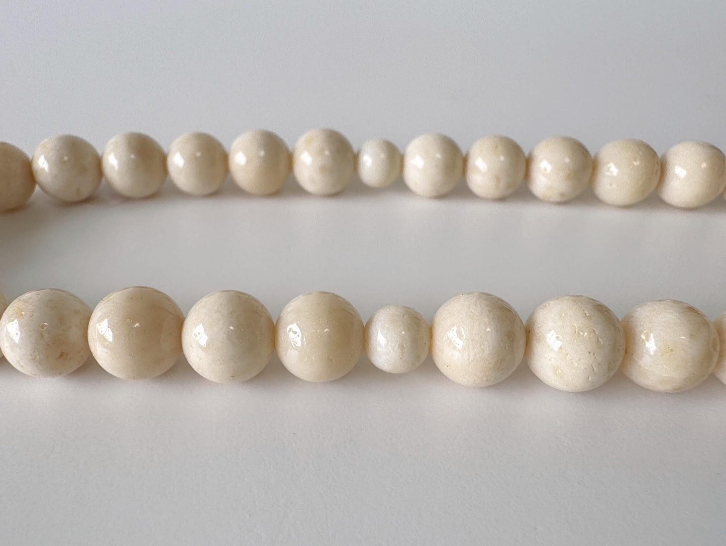 Natural white/ivory color bamboo coral 8-8.5mm Beads For Making Rosary, Mala, Prayer Beads, For Japanese type rosary, price per strand