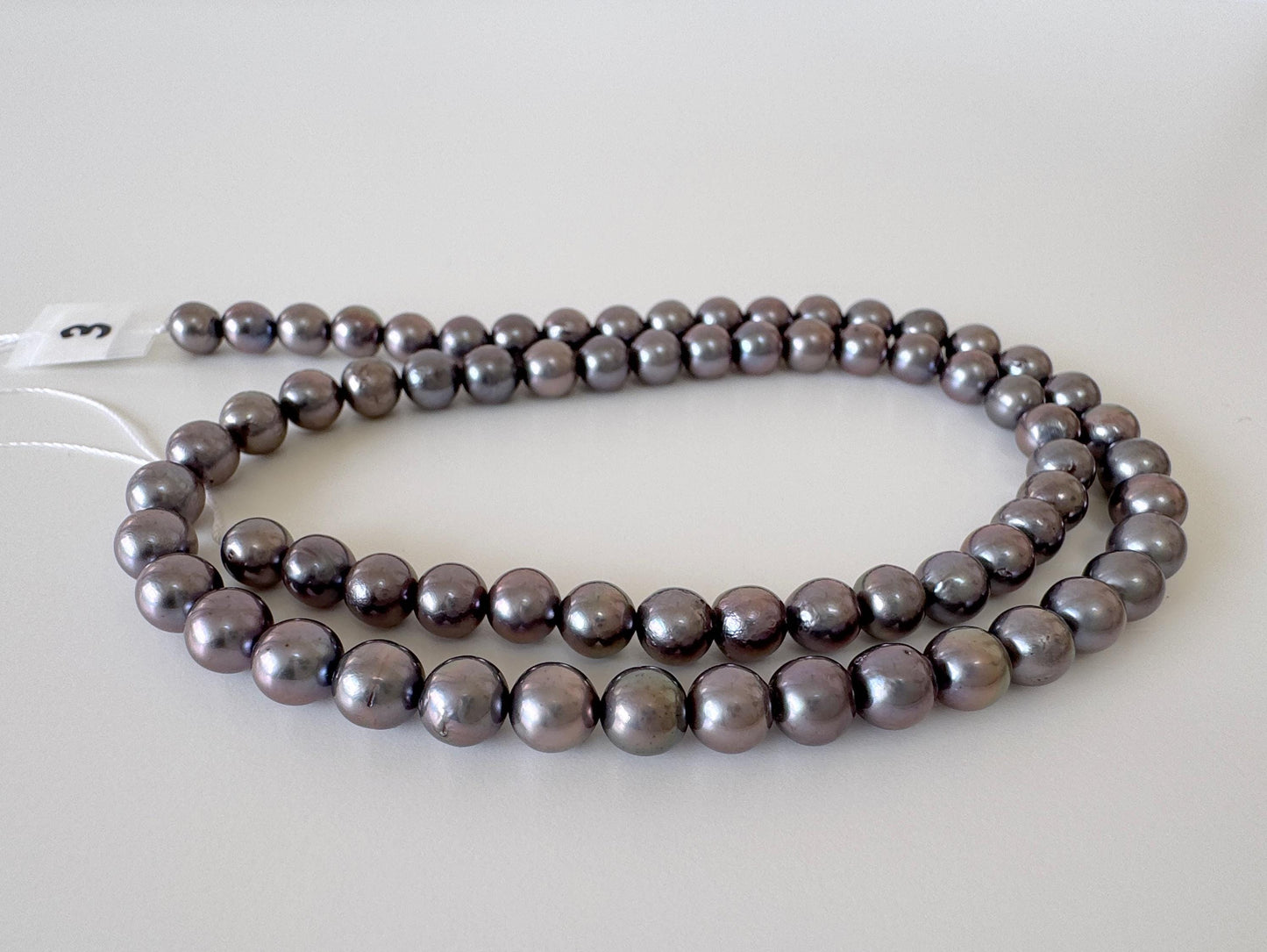 5.5-6mm Japanese Black/Black peacock Akoya Pearl Beads, Full Strand, 40cm , 15.7", Salt Water cultured pearl