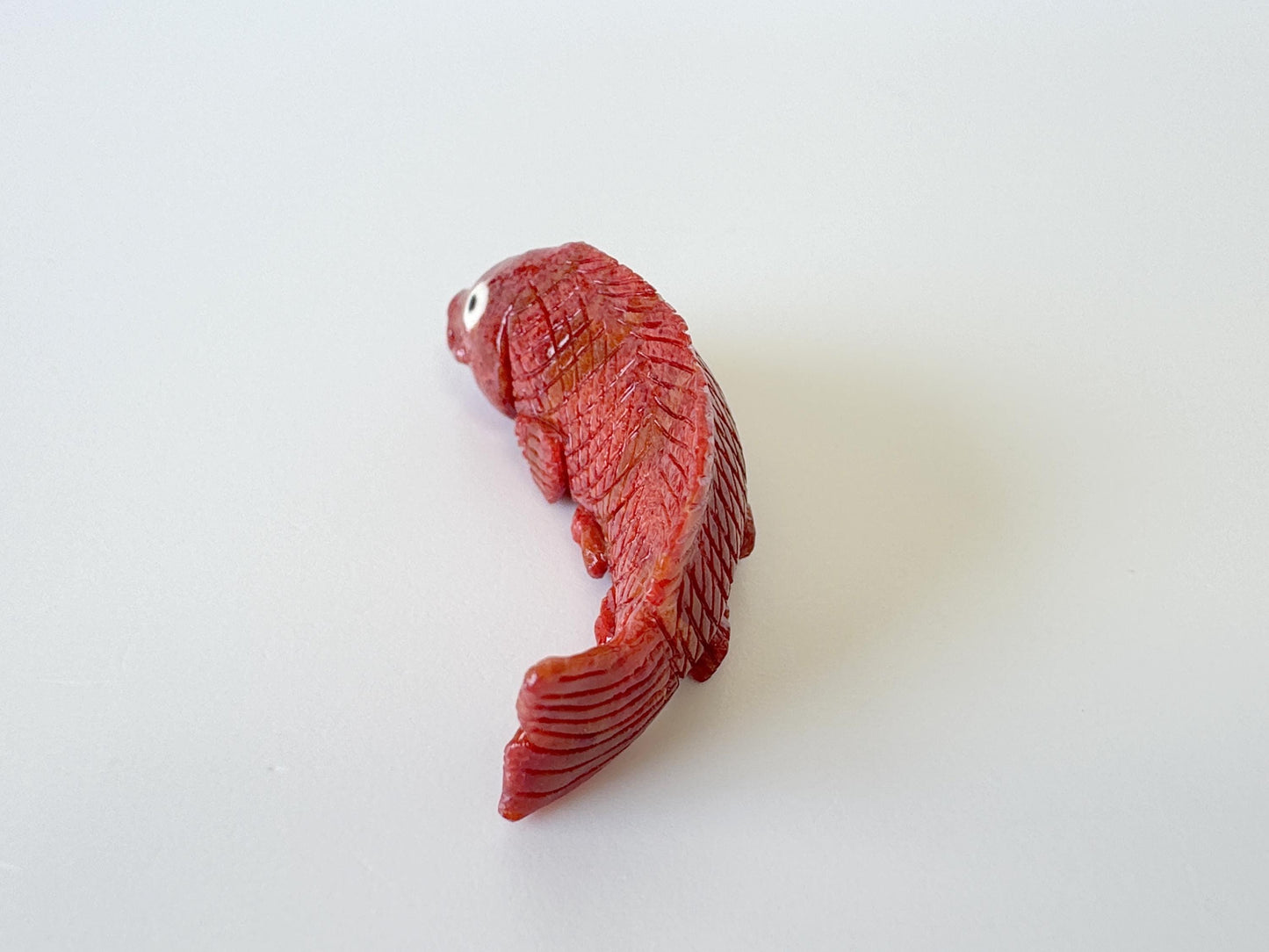 41mm Natural Sponge Coral Carp Carving Loose, Apple Coral Fish Carving, For Display, For Decoration, For Accessory Making