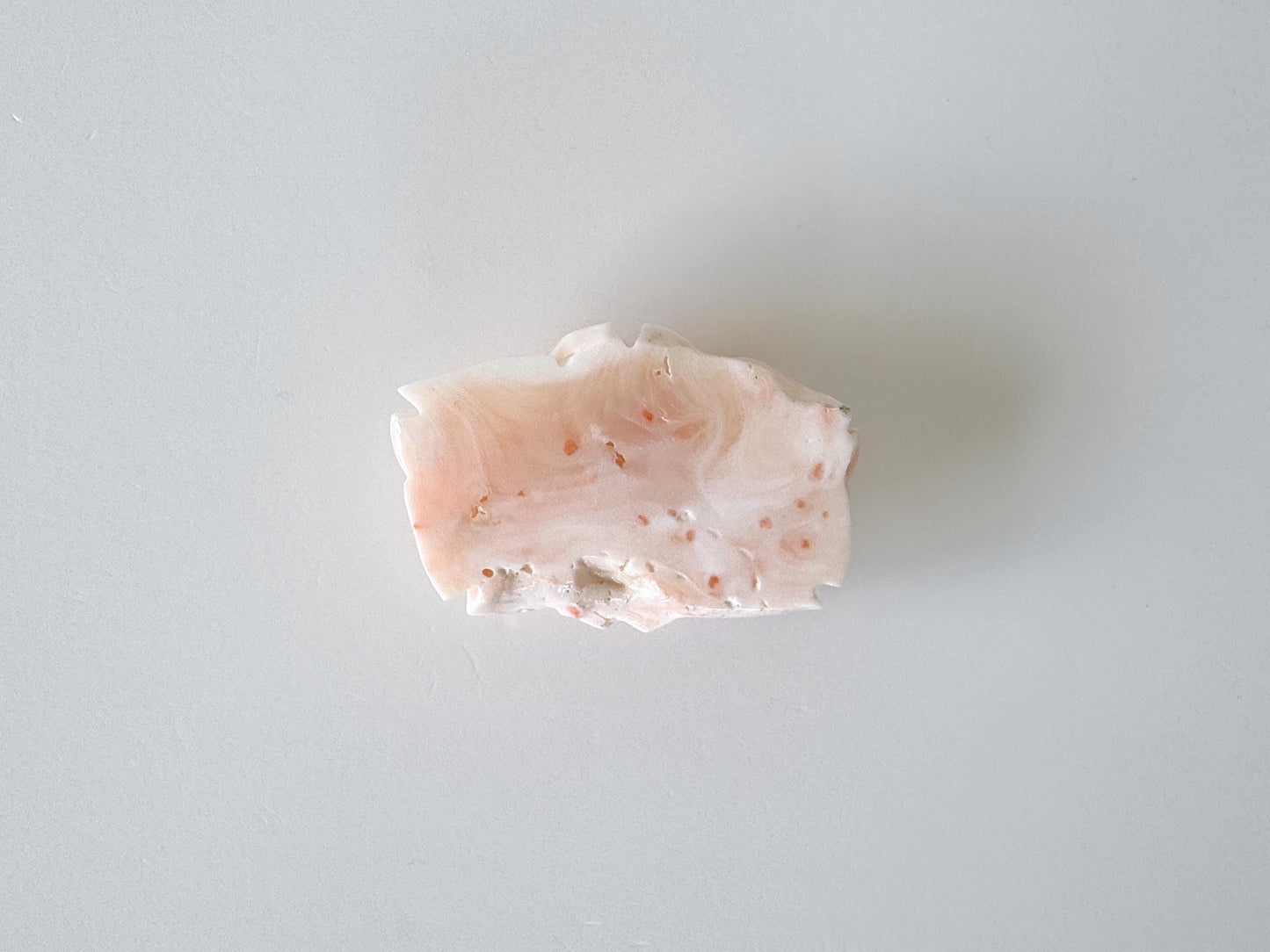 Natural Deep Sea Coral Rose Carving Loose, Natural Pink/White Color Coral, 38x25mm, Flat Back, For Jewelry Making