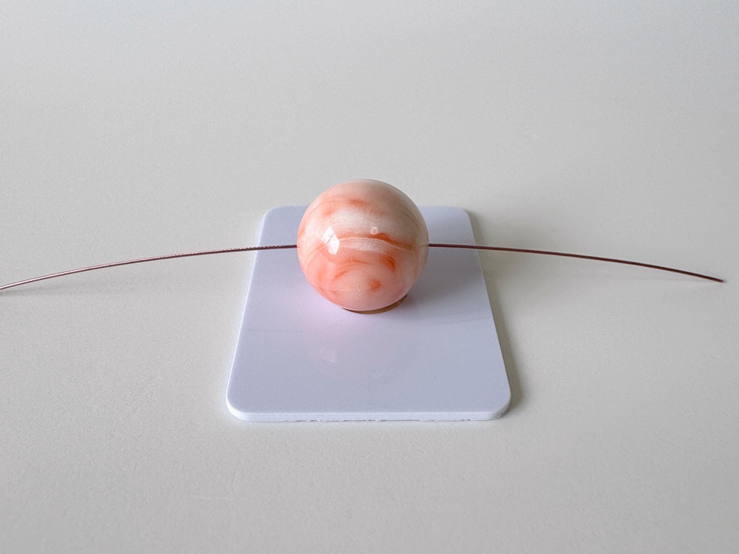 15.6mm Natural Deep Sea Coral Round Loose, Full-Hole, Pink/Orange Coral, For Jewelry Making, Natural Color