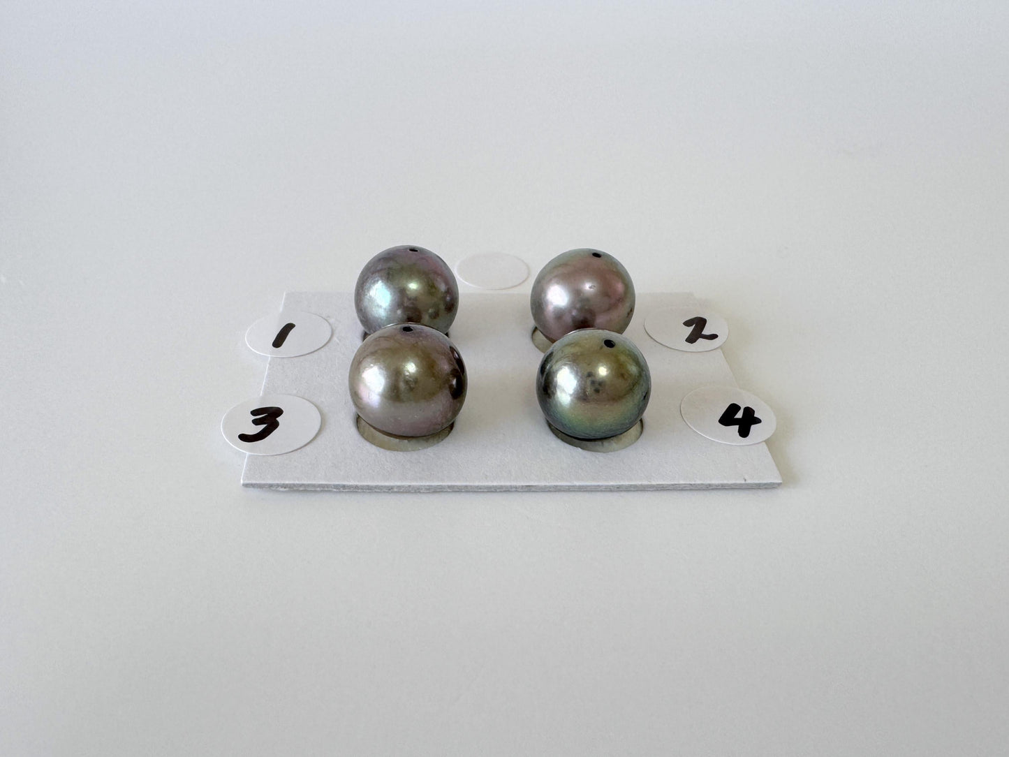 Japanese Black/Peacock Black Akoya Pearl 9.3-9.7mm, Half-Drilled Round loose, Price per Piece, Salt water pearl
