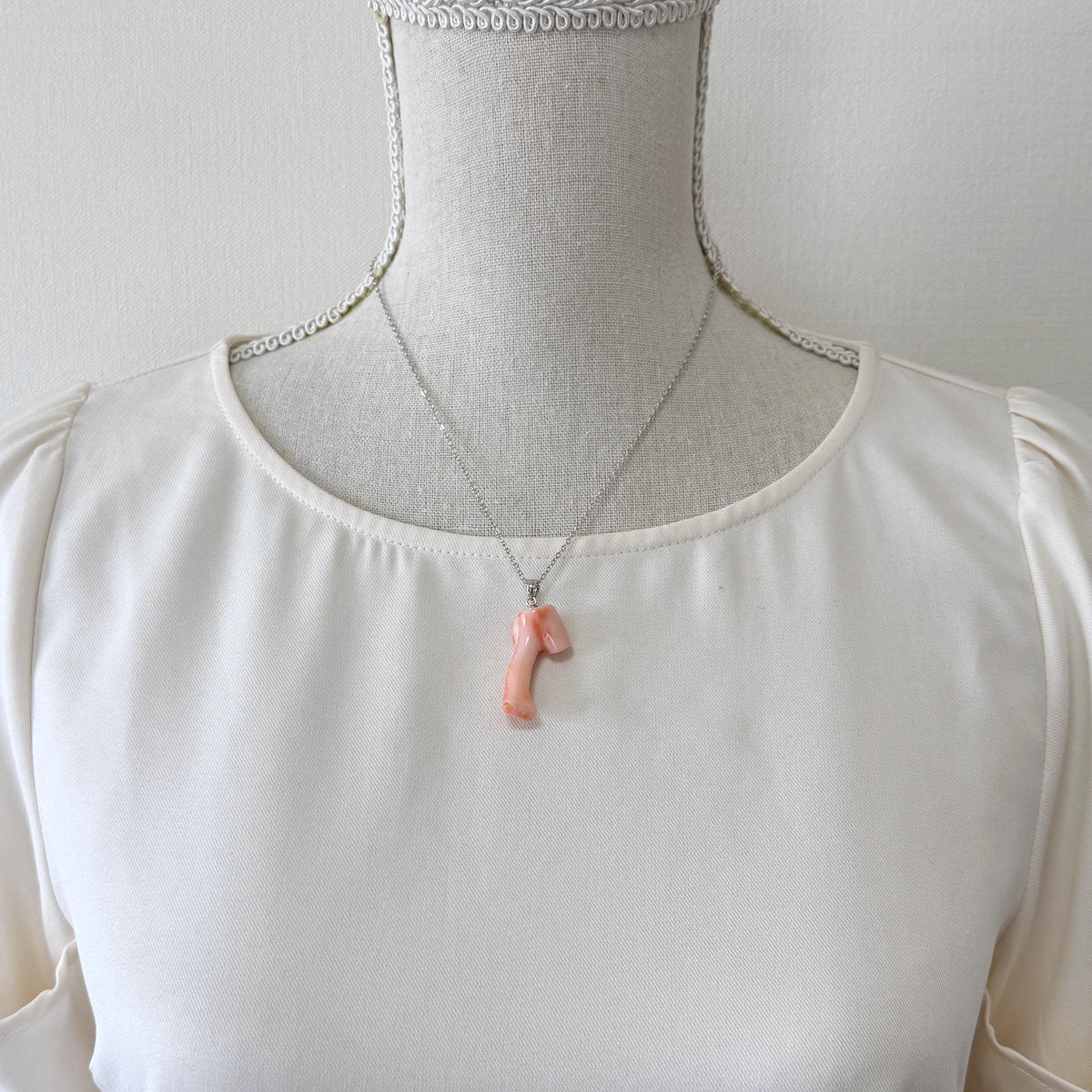 Coral Branch Pendant Natural Deep Sea Coral: Pink Orange Coral Jewelry Accent, Silver Bail (34mm Length)