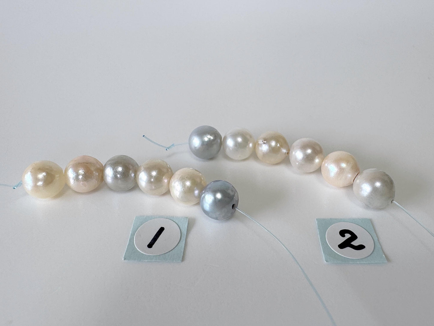 Japanese Multi-color Akoya Pearl Beads, 7-7.5mm, Mini Strand, Short Strand of 6 Pieces, Cultured in Sea Water
