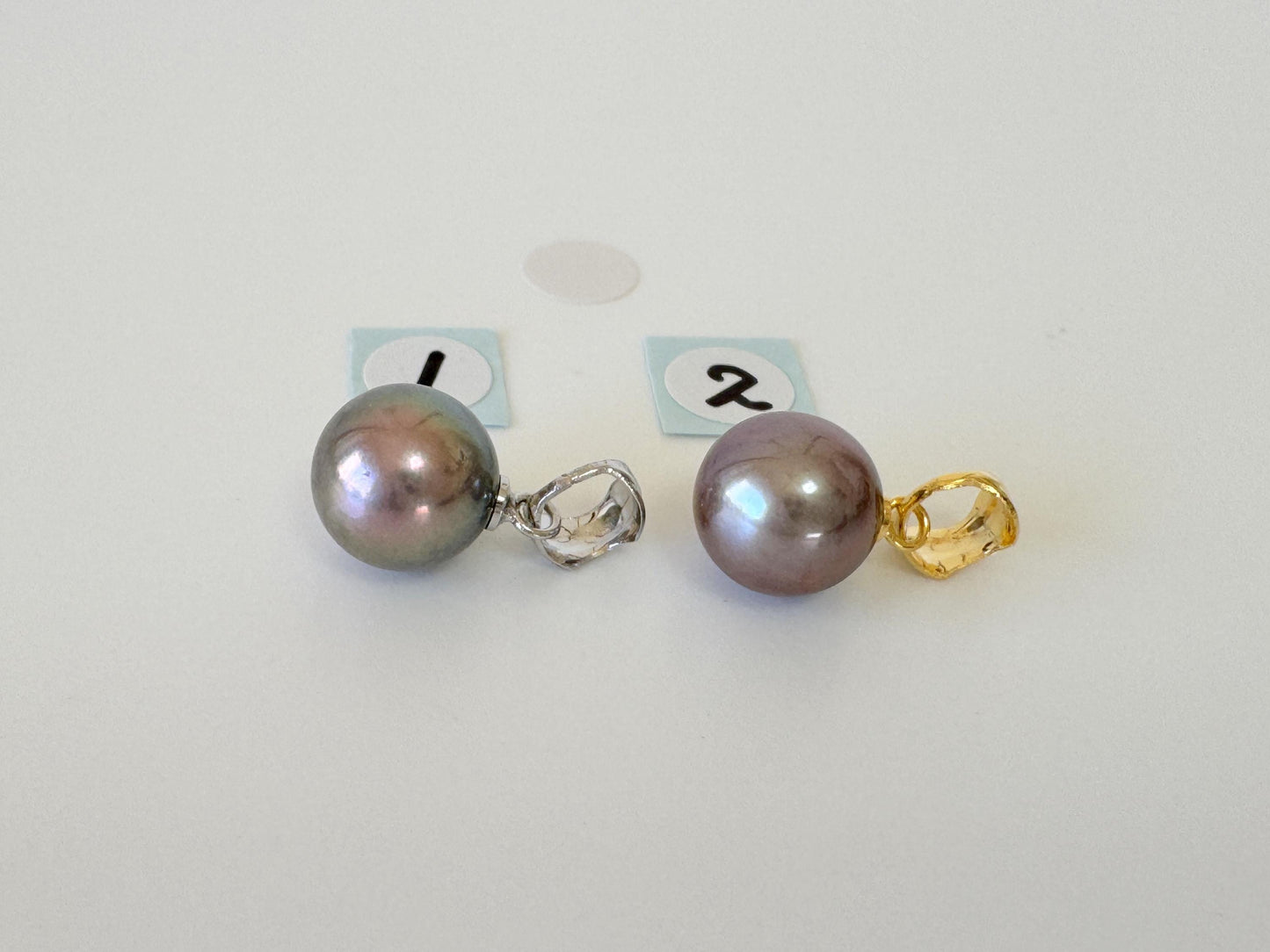 Japanese Black/Peacock Black Akoya Pearl Pendant, 9.5mm, Silver 925 Bail, Genuine Akoya Pearl, Salt water cultured pearl