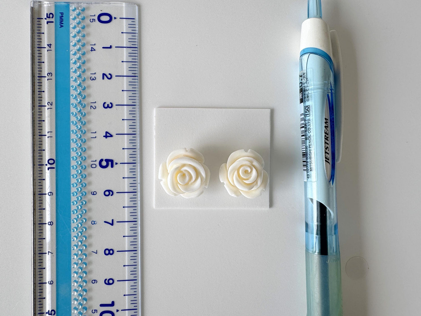 Natural White Coral Rose Loose Pair, 16-17mm , White Color Rose, Natural Color Coral Rose, Price per Pair, Genuine Precious Coral