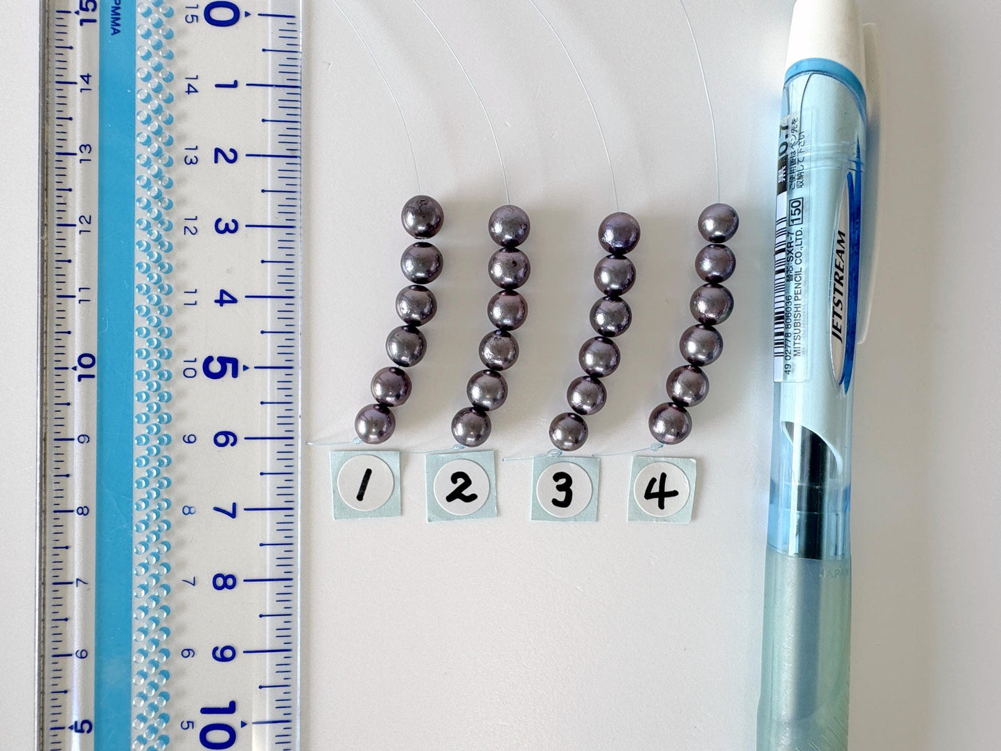 6 Pieces Short Strand of Japanese Peacock Black Akoya Pearl Beads, 5.7-5.9mm, Genuine Akoya Pearl, Cultured in Sea Water