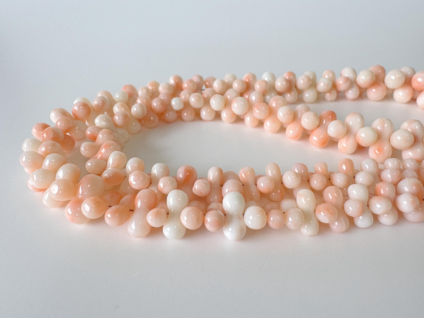 Natural deep sea coral peanut shape strand, 62.5cm, 24.5in, Natural color Pink/Orange/White coral peanut shape strand, For jewelry making