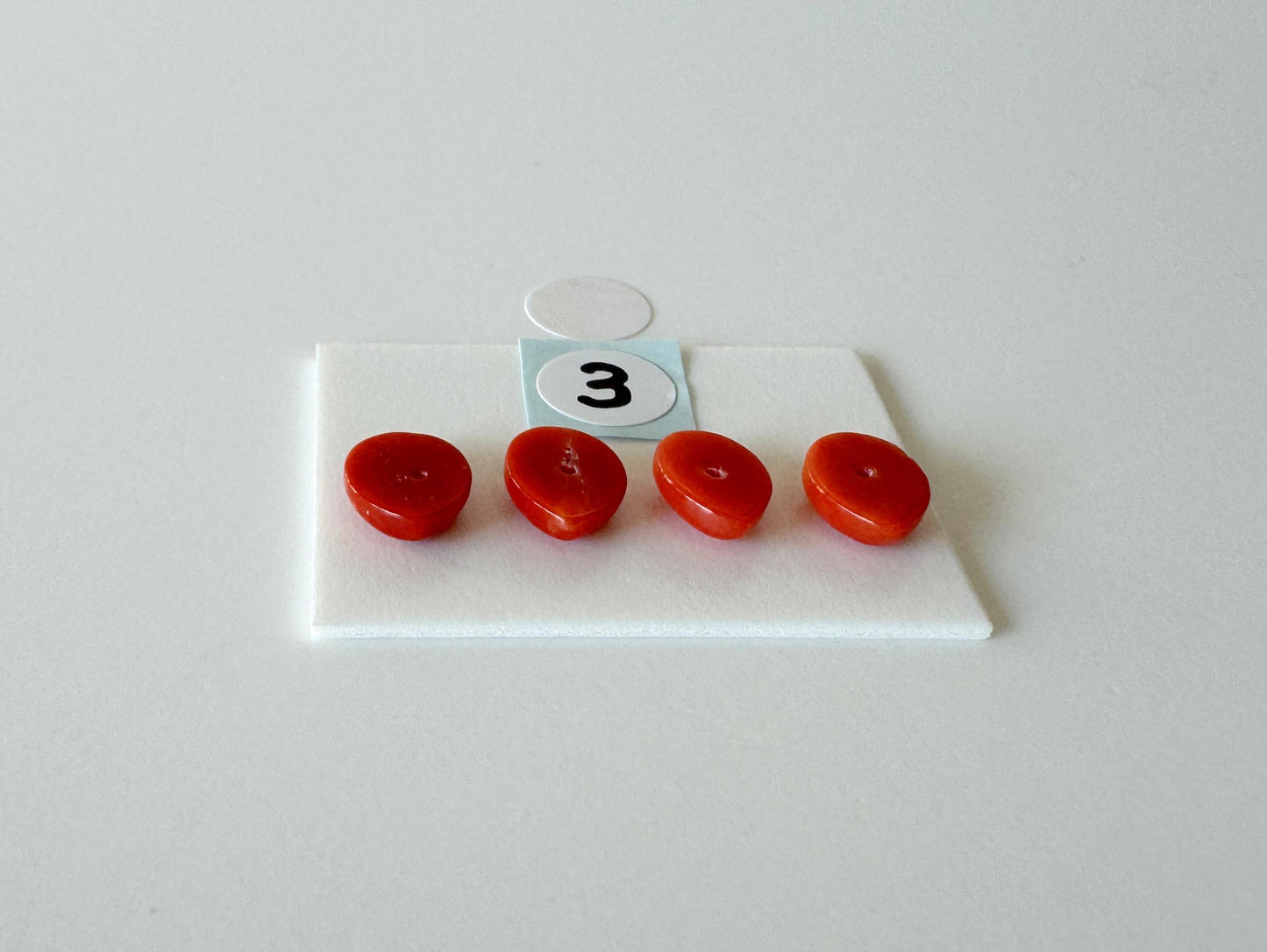 Value-priced, Natural red Mediterranean coral loose Pear shape cabochon for a set of 4pcs, For jewelry making, Natural color