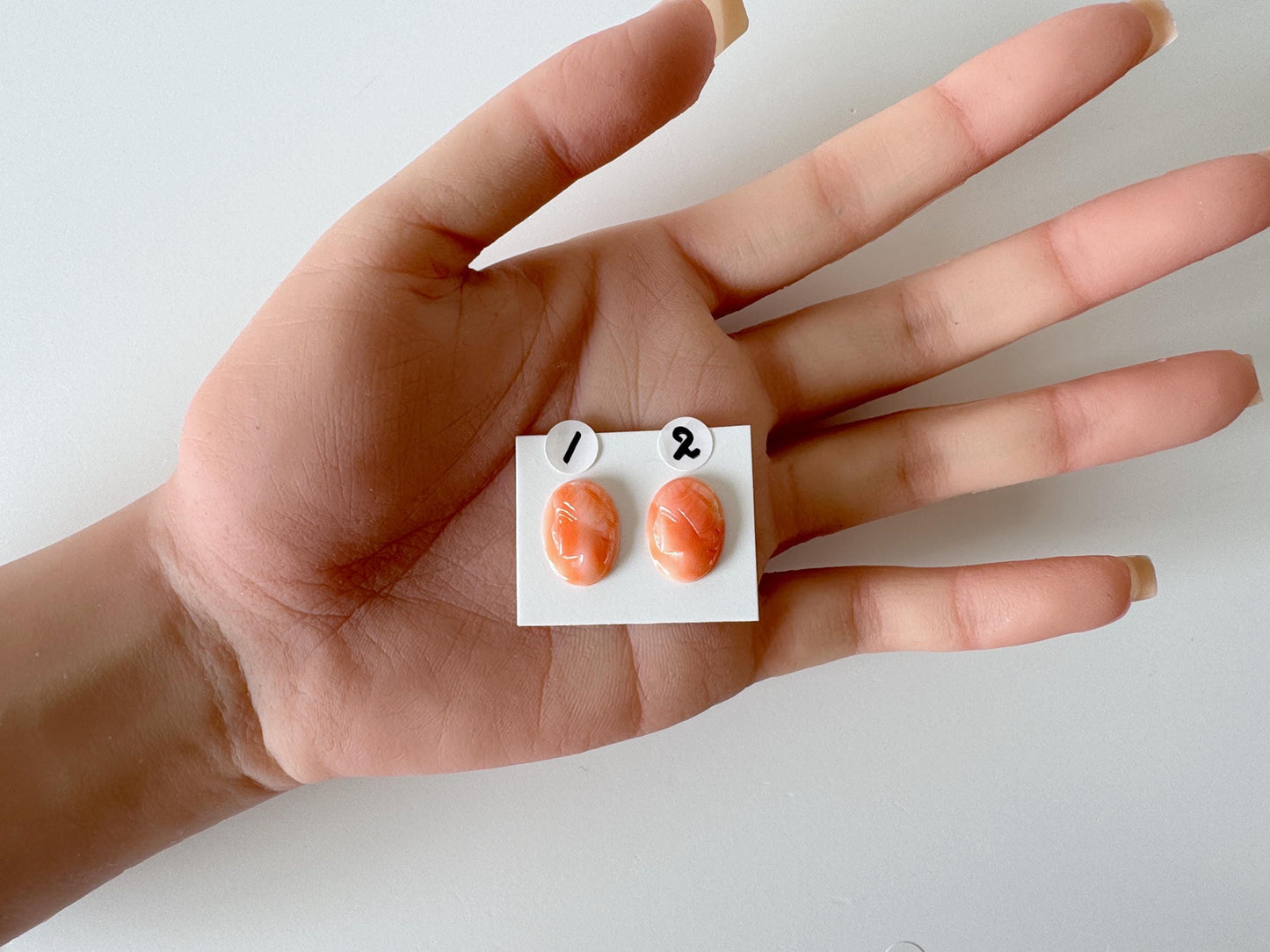 Natural Deep Sea Coral Cameo Oval Cabochon , Pink/Orange Coral Carving Loose, Natural Color Coral Loose, Price per Piece