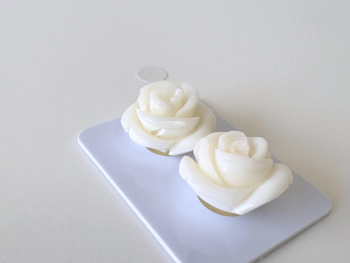 Natural White Coral Rose Loose Pair, 17mm, White Color Rose, Natural Color Coral Rose, Price per Pair, Genuine Precious Coral