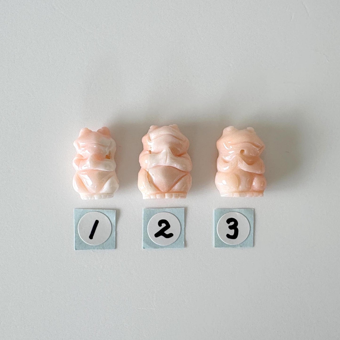 Natural Deep Sea Coral, Angel Skin Color Pink Coral, Praying Frog Carvings, Price per piece, For Jewelry Making, Natural Color