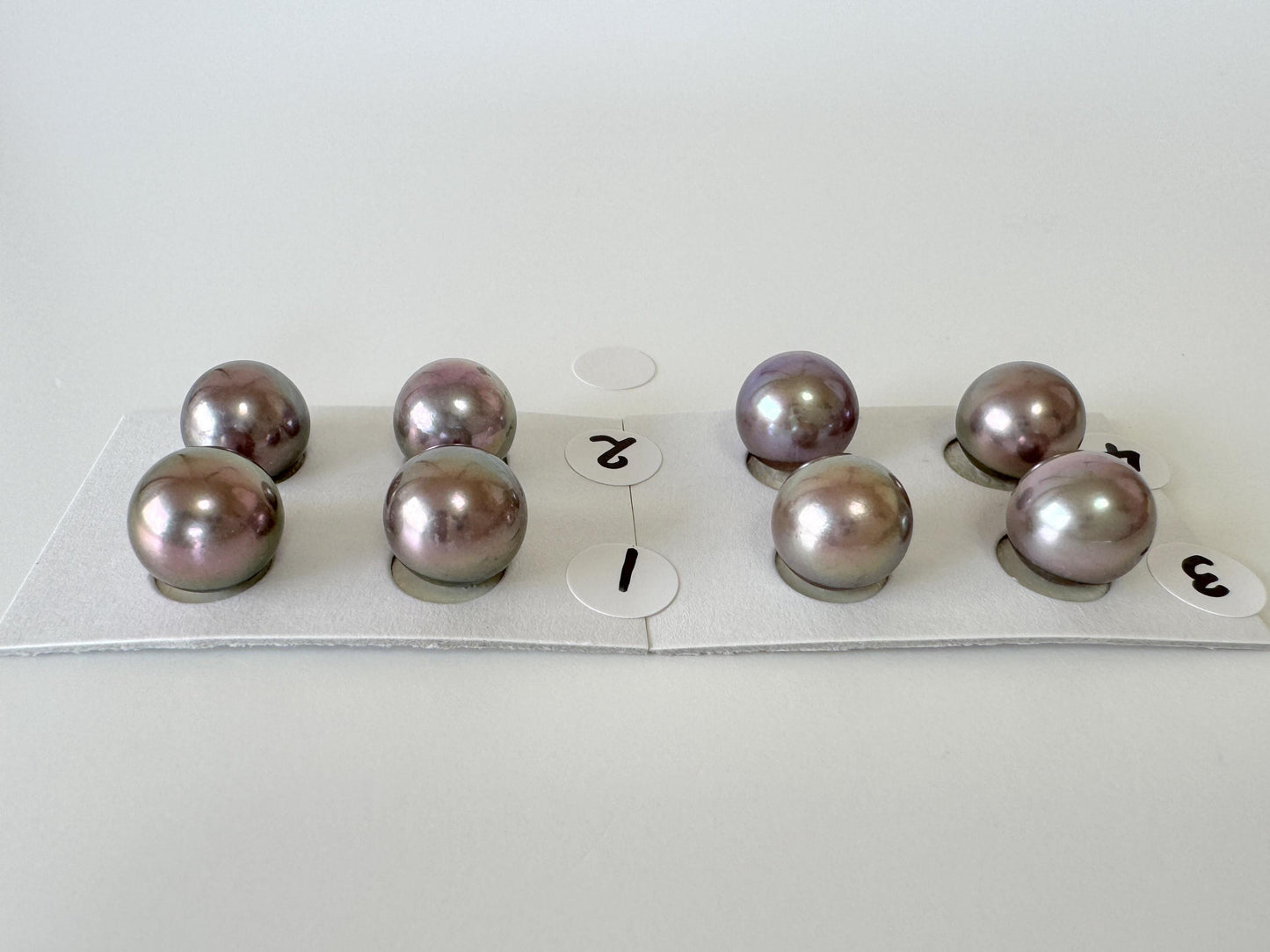 Japanese Black/Peacock Black Akoya Pearl 9.5-10mm, Half-Drilled Round loose, Price per pair, Salt water pearl