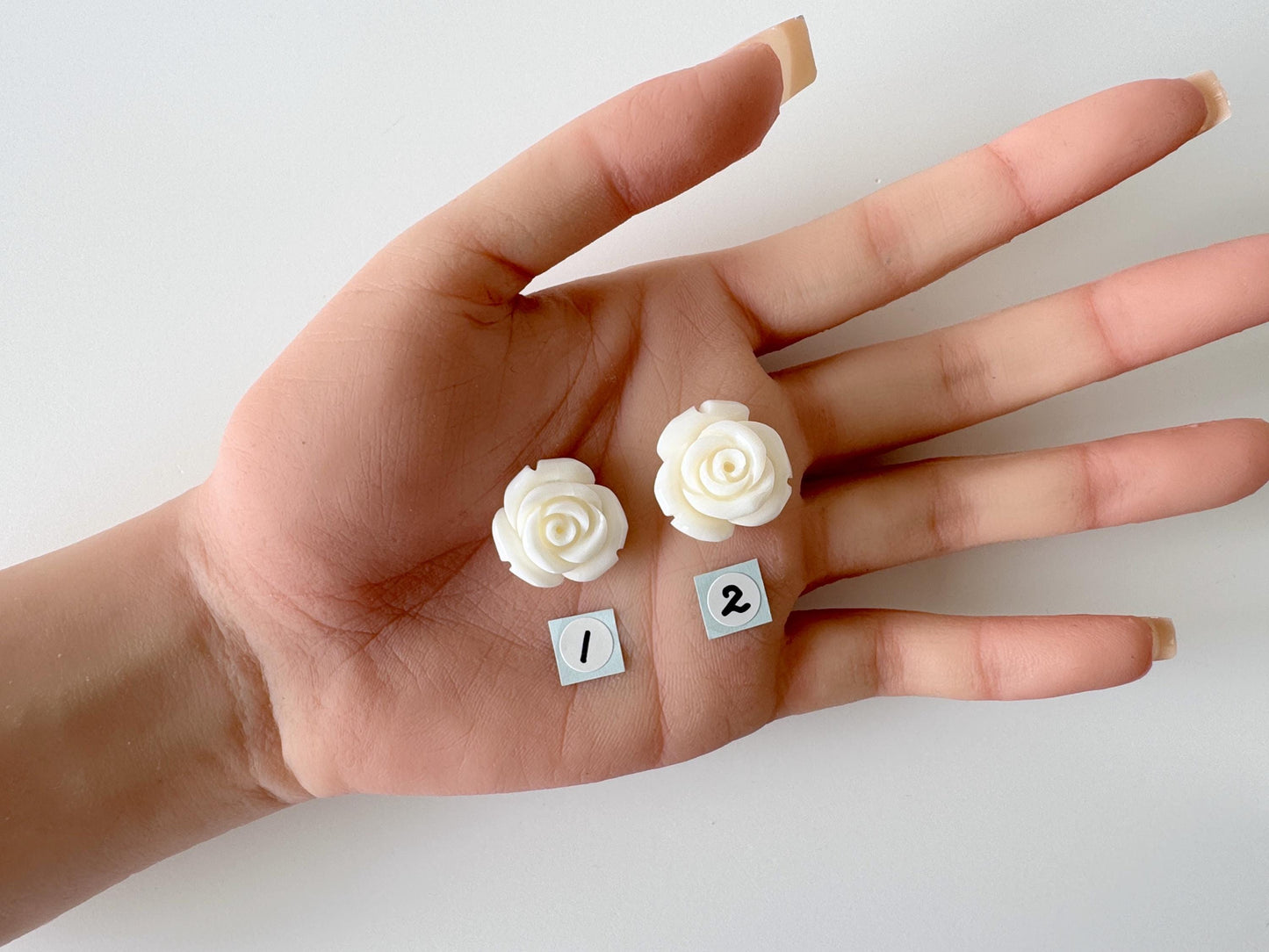 Natural White Coral Rose Loose, 19-20mm, White Color Rose, Natural Color Coral Rose, Price per Piece, Genuine Precious Coral