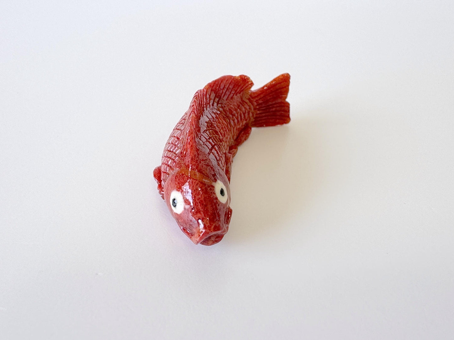 41mm Natural Sponge Coral Carp Carving Loose, Apple Coral Fish Carving, For Display, For Decoration, For Accessory Making