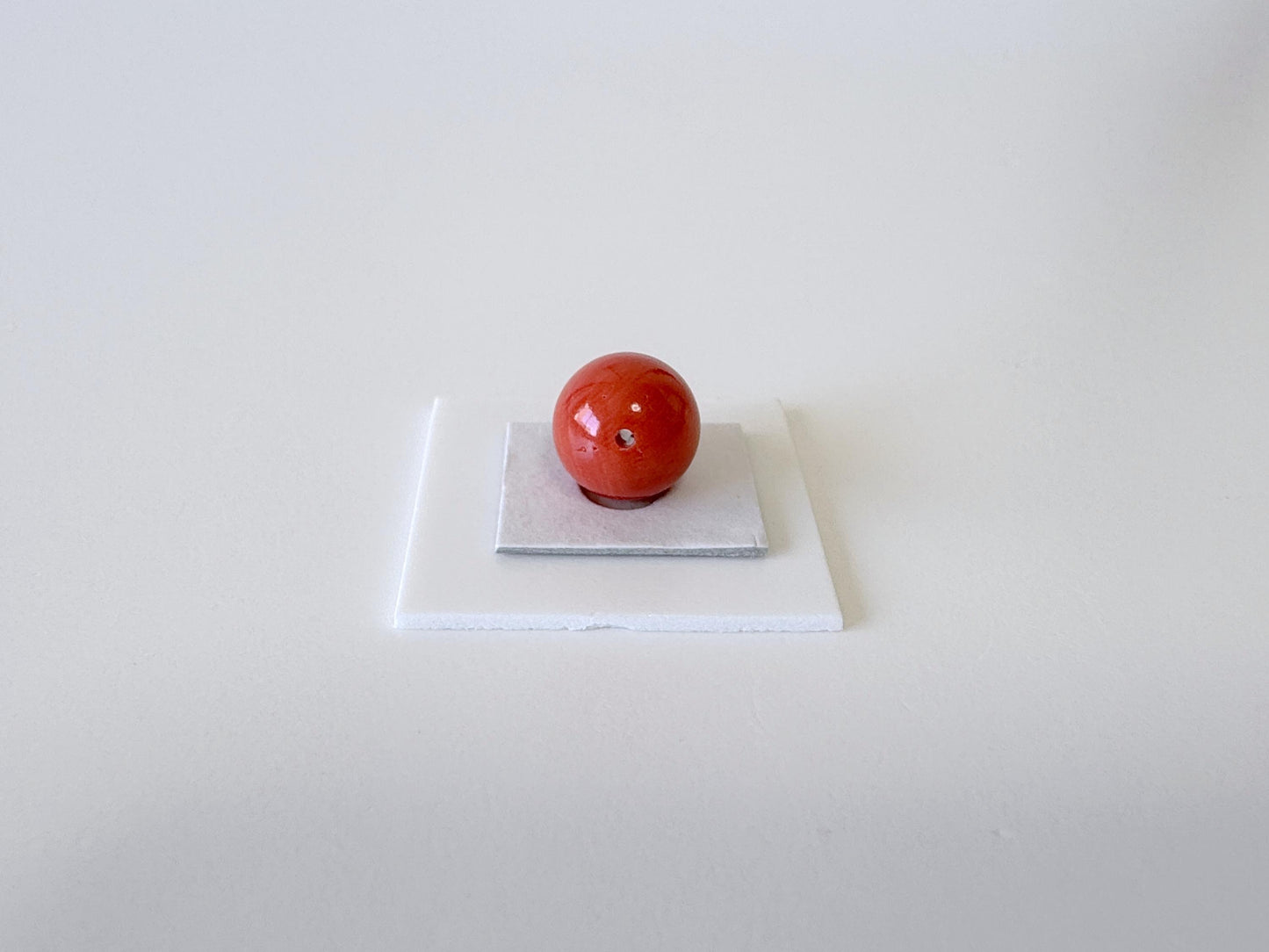 8.6mm Full-hole Natural Momo Coral Round Loose, Dark Orange/Vermilion color coral, Natural color, For jewelry making