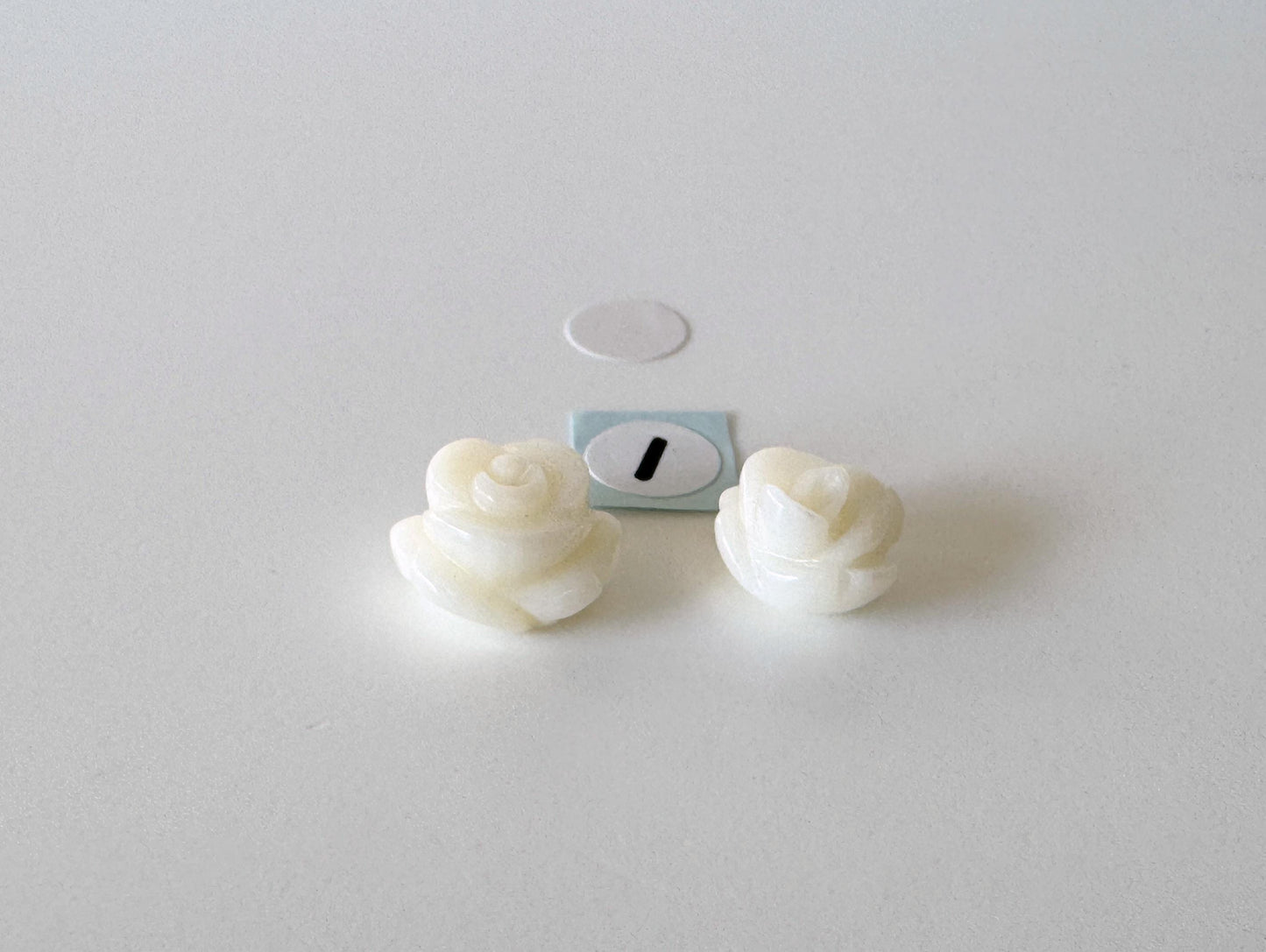 Natural White bamboo Coral Rose Carvings with Imperfection, 9-12mm, White color, Price per set of 2-5 pcs, For Jewelry Making