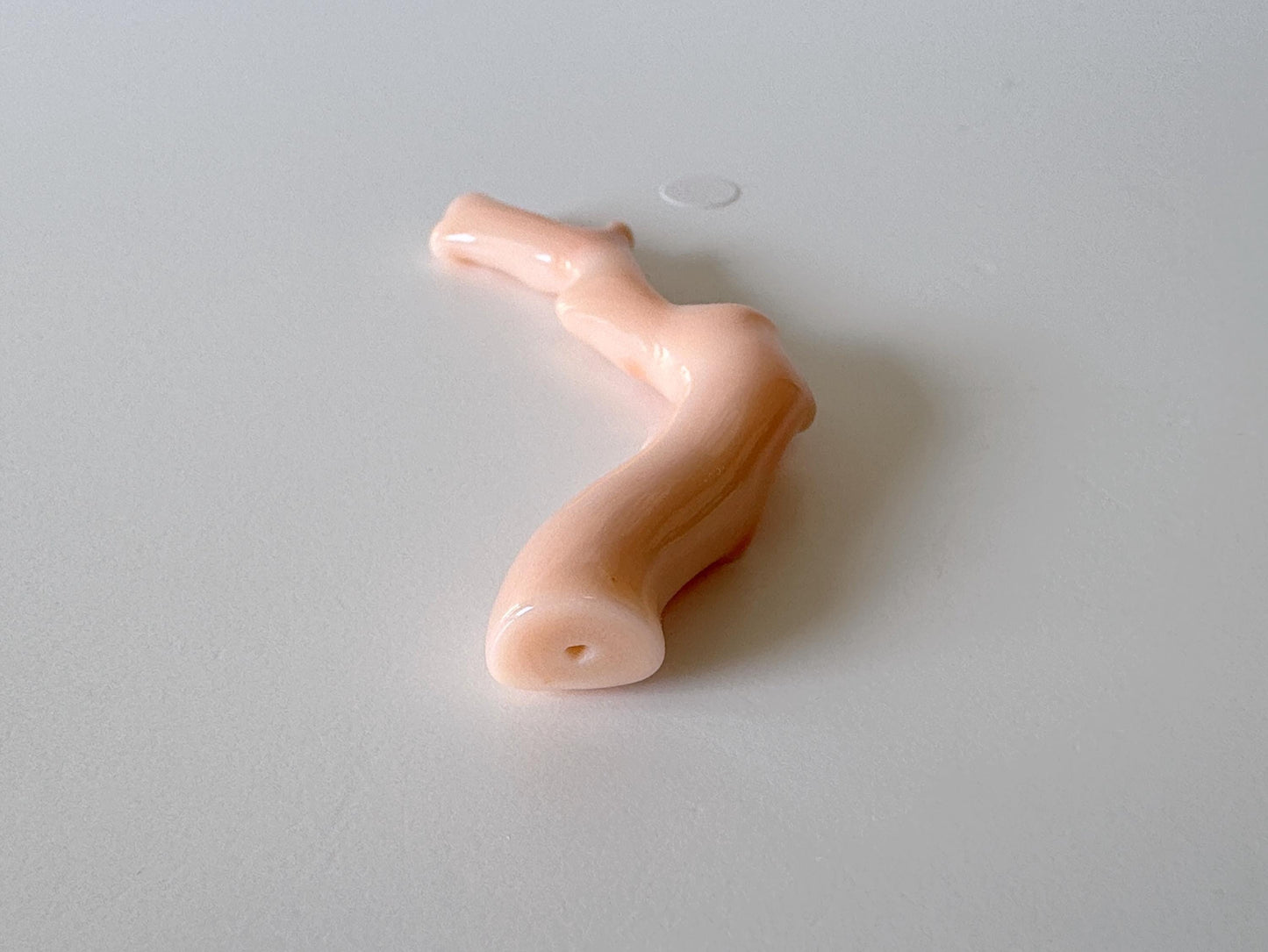 Natural Pink Coral branch loose, 65mm Natural Angel skin Color Deep Sea coral, Hole on top, Genuine precious coral, For jewelry making