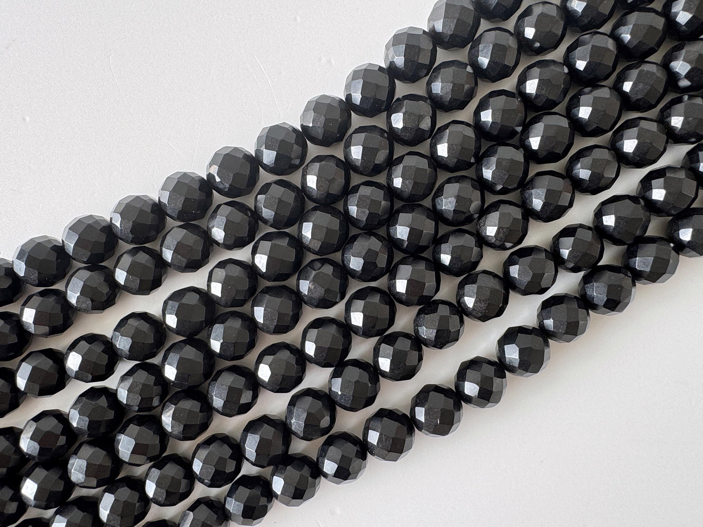 Natural Black Jet 10mm Faceted (Rhombus faceted) Beads strands, 15.7inches, 40cm For jewelry making, price per strand