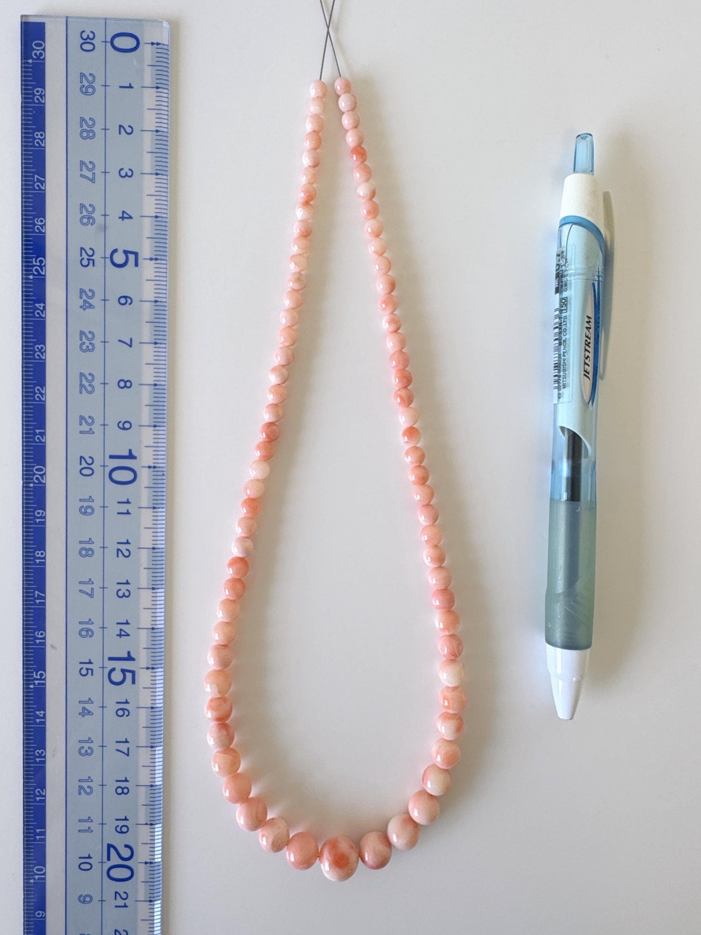 Natural Deep Sea Coral 4-10mm Round Beads Strand, Genuine Natural Pink / Orange Color, 41cm, 16in, For Jewelry Making