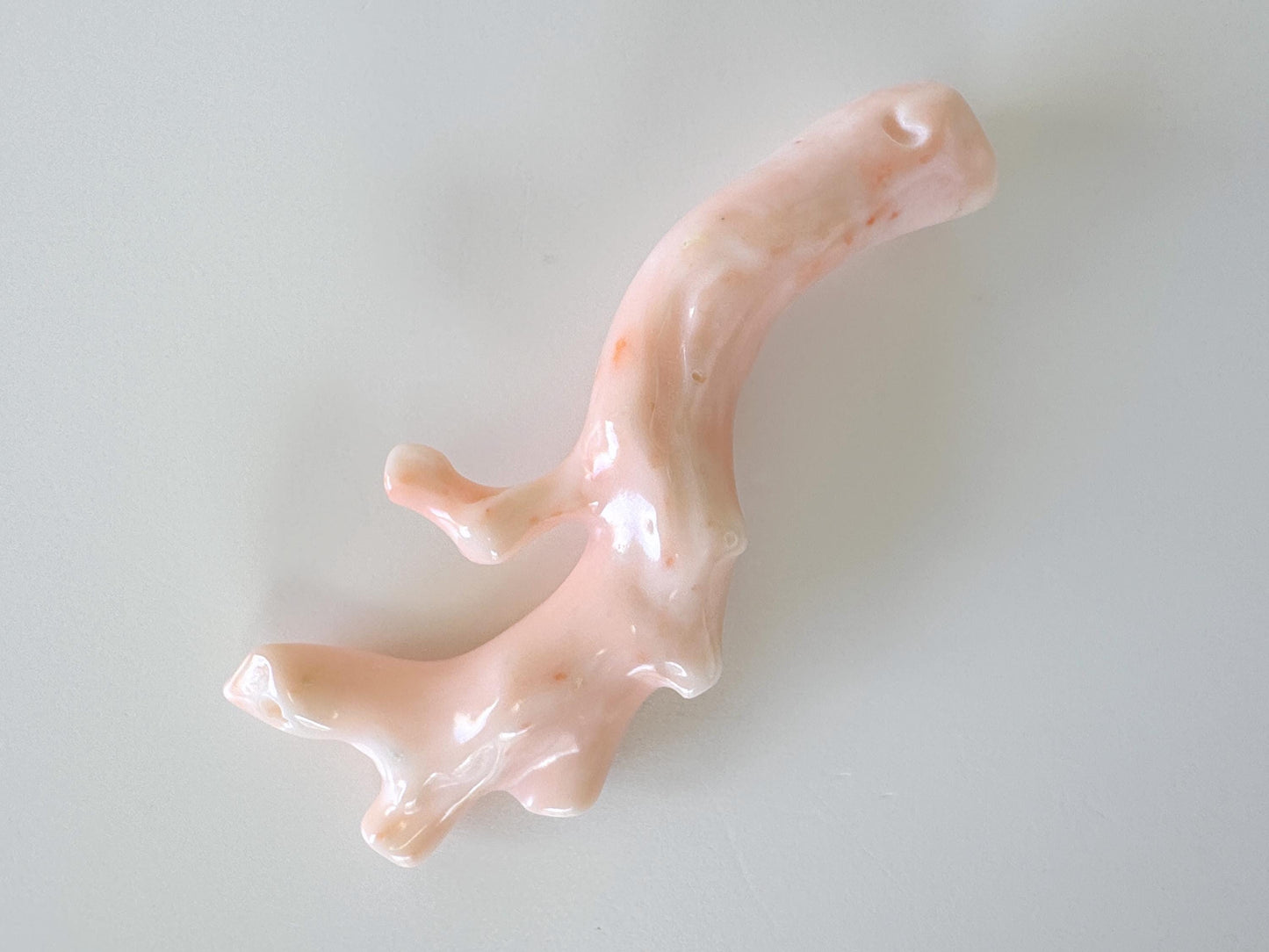 Natural Deep Sea Coral Branch Loose, 80mm, Natural Pink Color, Hole on Top, Genuine Precious Coral, For Jewelry Making