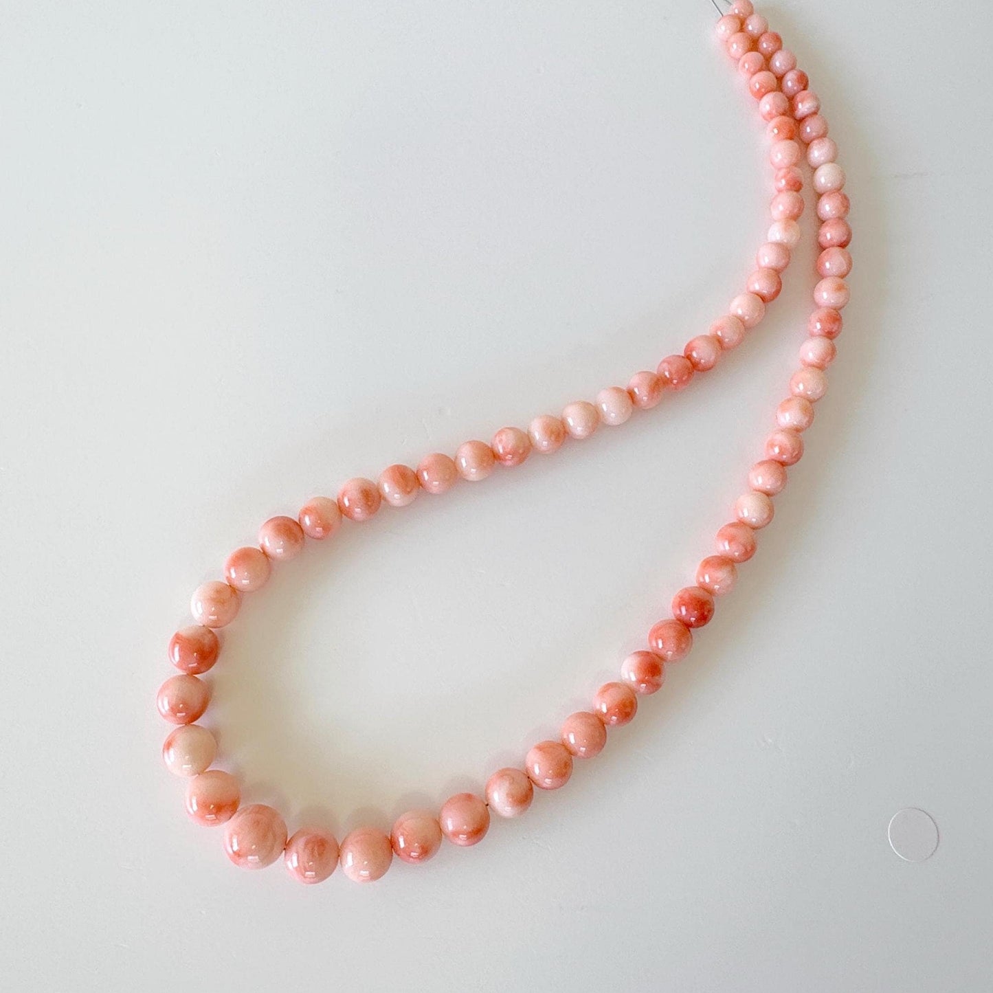 Natural Deep Sea Coral 4.5-9.3mm Round Beads Strand, Genuine Natural Pink / Orange Color, 41cm, 16in, For Jewelry Making