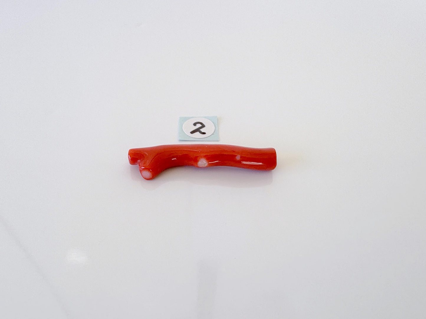 Japanese Momo Coral Branch, Natural Orange/Vermilion Color, Hole on Top, 31-32mm, Genuine Coral, For Jewelry Making, Price per Piece