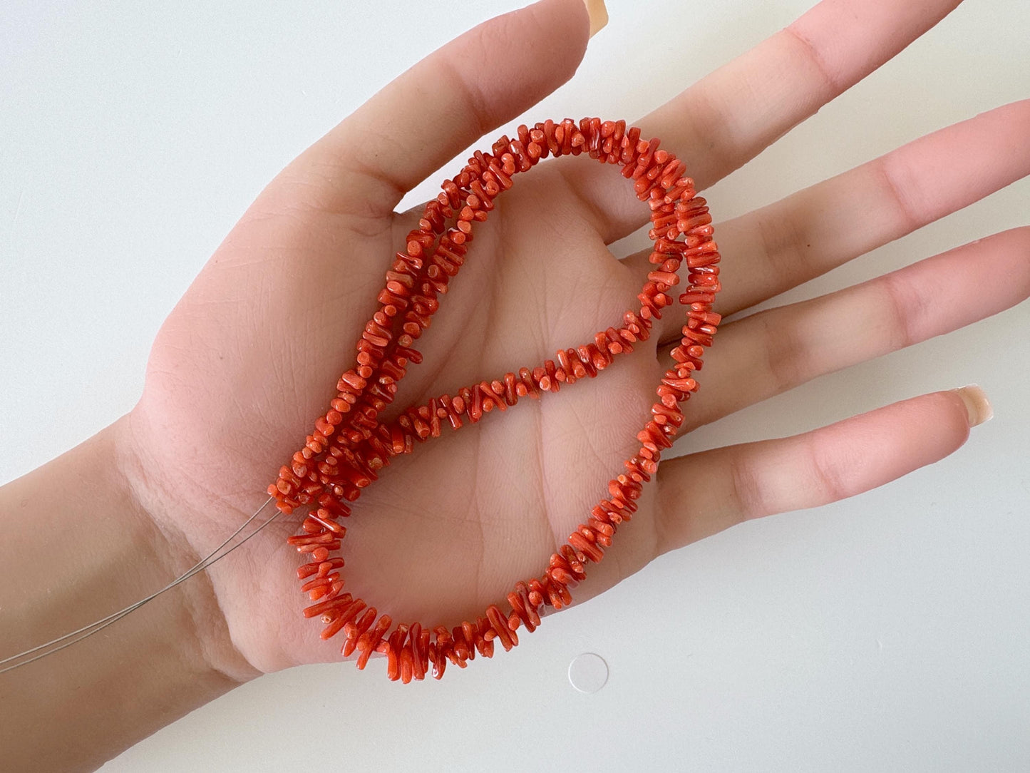 Mediterranean Red Coral Short Branch Strand of 41cm, 16", Natural Red Color Coral for Jewelry Making