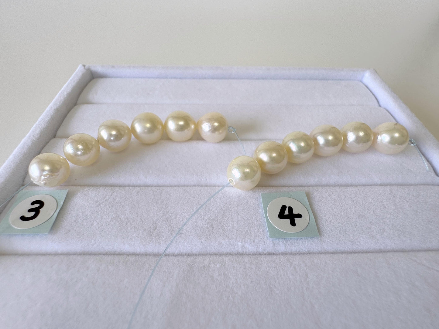 Japanese White/Off-white Akoya Pearl Beads, 7-7.5mm, Mini Strand, Short Strand, 6 Pieces, Genuine Akoya Pearl, Cultured in Sea Water