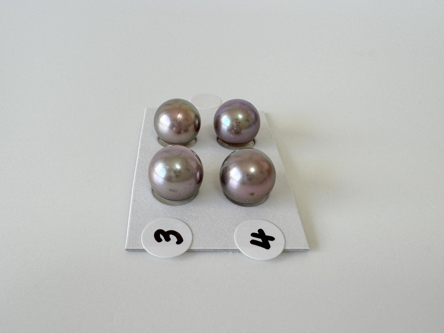 Japanese Black/Peacock Black Akoya Pearl 9.5-10mm, Half-Drilled Round loose, Price per pair, Salt water pearl