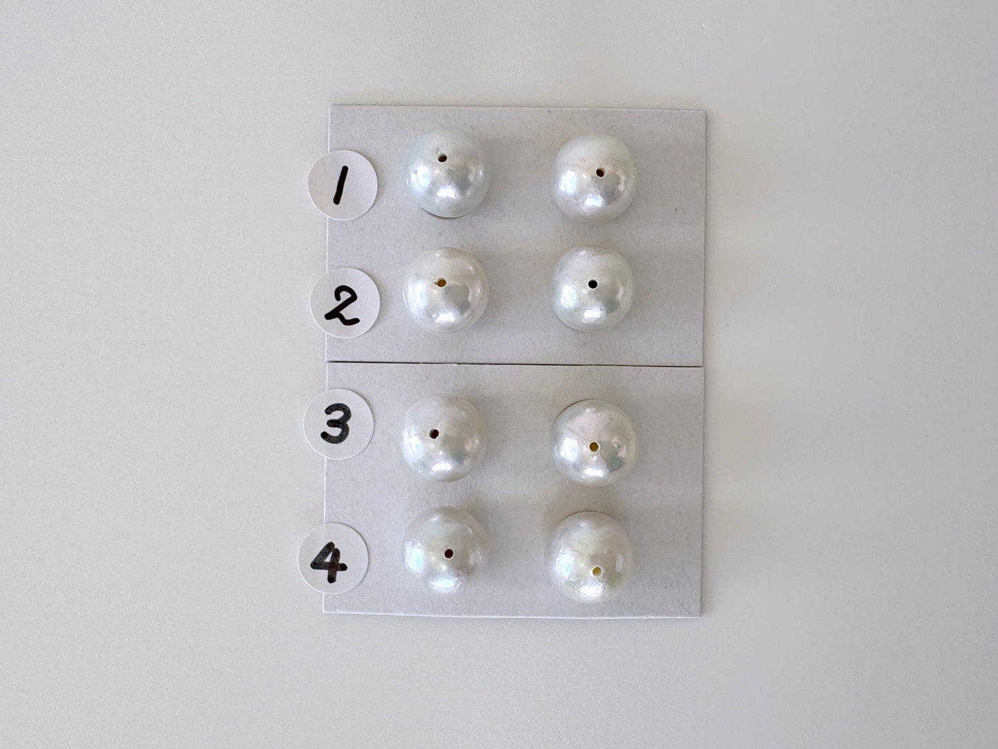Japanese Akoya pearl 9.5mm, Light Blue Color, Half-Drilled Round/Semi-round loose, Natural Color, Price per Pair, Salt water pearl
