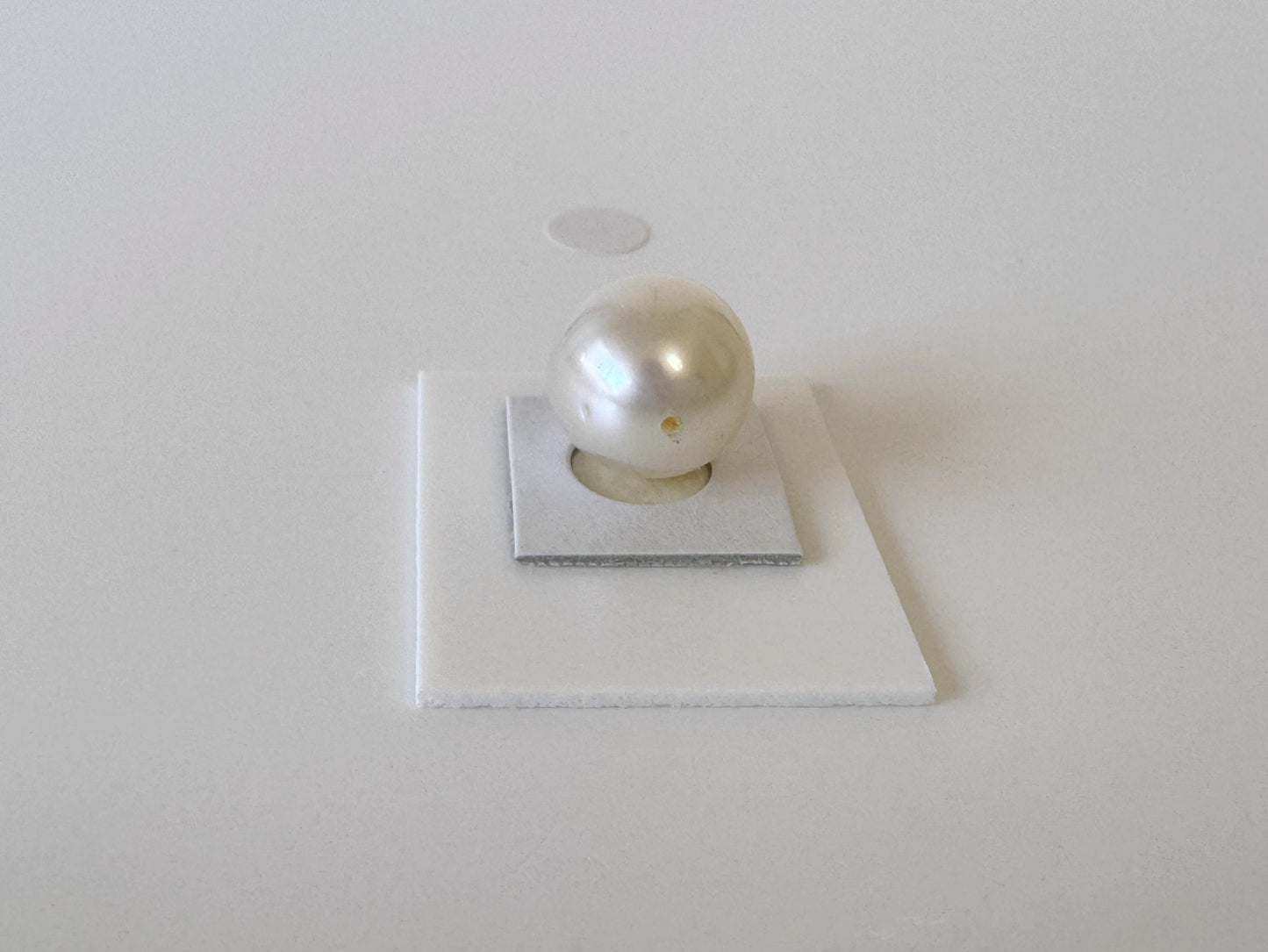 South sea pearl 11.8x10.6mm, Natural White Color, Half-Drilled Slightly pear shaped loose, unused vintage, Salt water pearl