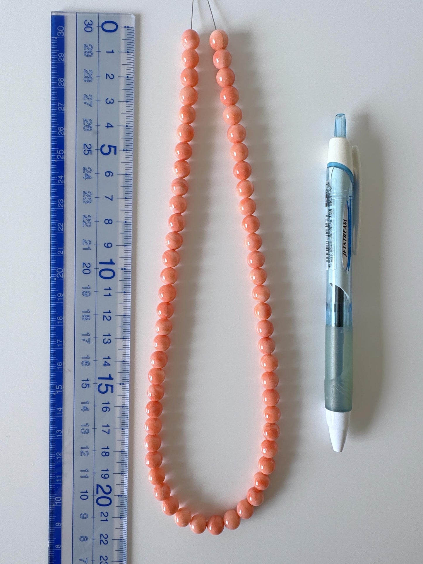 Natural Deep Sea Coral 7.5-7.8mm Round Beads Strand, Genuine Natural Pink / Orange Color, 44cm, 17.3in, For Jewelry Making