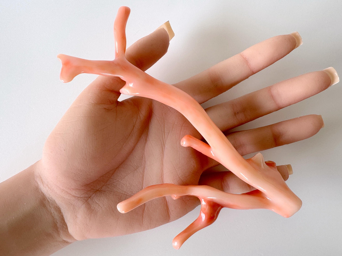 14.5x7cm Natural Deep Sea Coral Branch Loose, Genuine Natural Color Pink/Orange Color Coral Branch, No Drilled Hole, For Display, Etc.