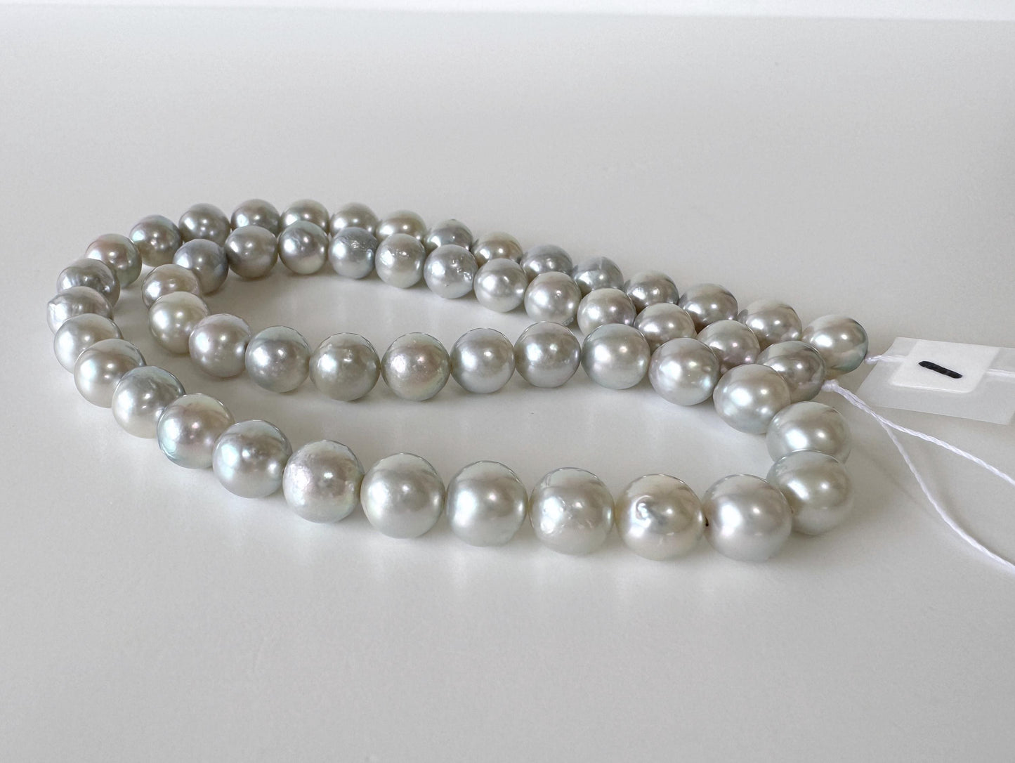 7.5-8mm Japanese Akoya Pearl Beads, Natural Blue/Silver color pearl, Genuine Akoya Pearl, Full Strand 40cm , 15.7", Salt water pearl
